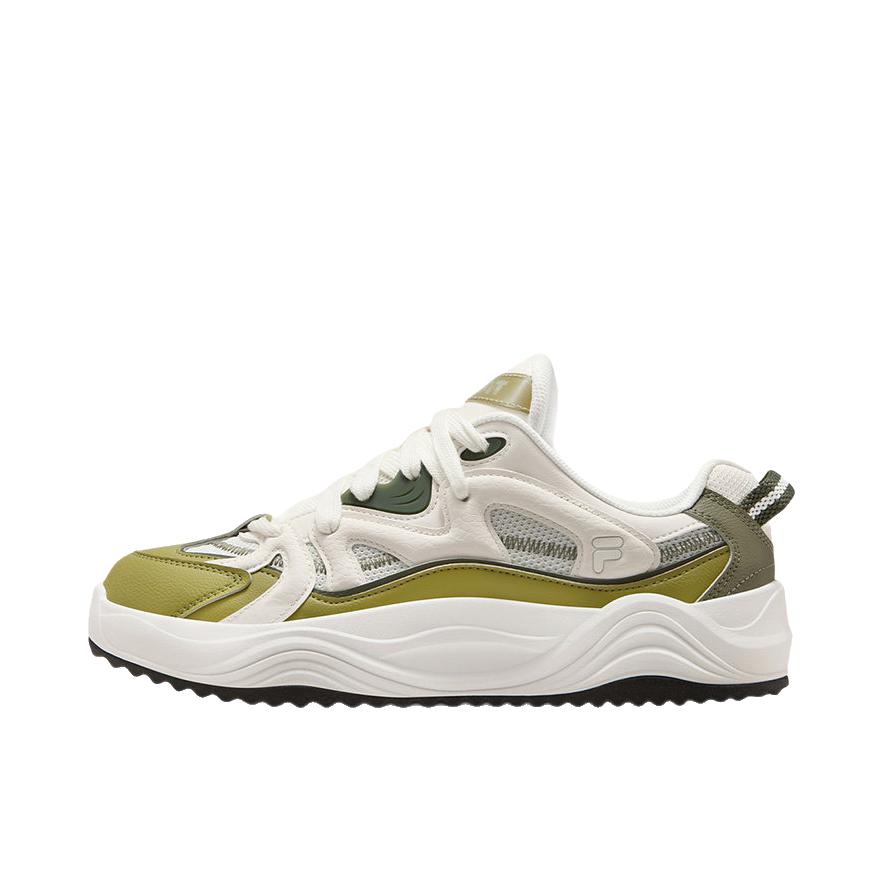 推荐商品：FILA/斐乐 WORKWEAR 板鞋 舒适百搭透气 纱白色/绿苔藓