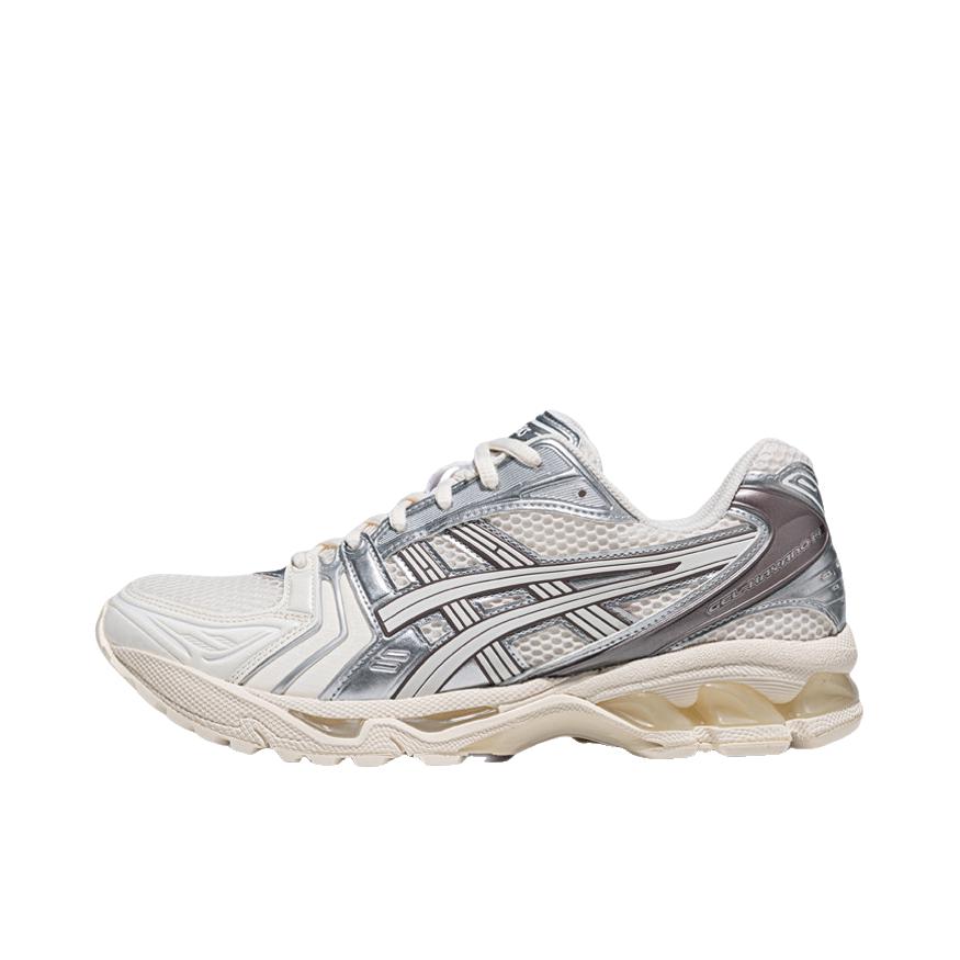 推荐商品：Asics/亚瑟士 Gel-Kayano 14 跑鞋 舒适减震防滑耐磨网面百搭复古慢跑 奶白色/银色