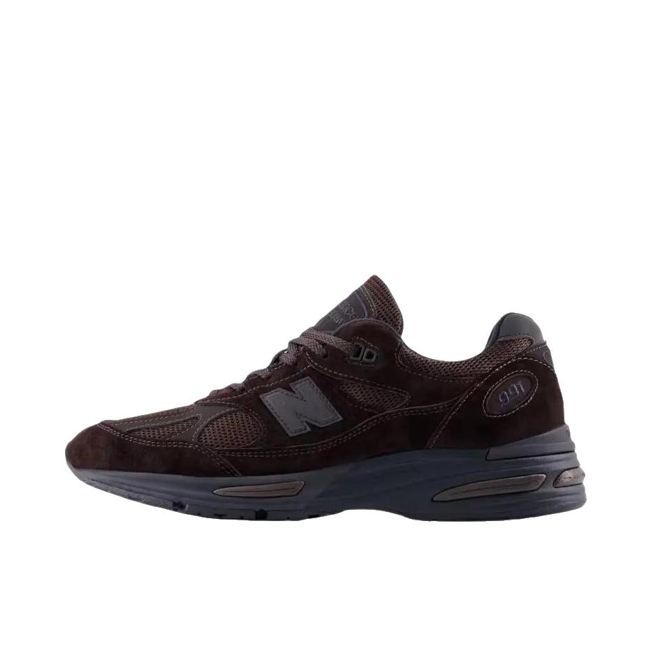 推荐商品：New Balance 991 v2 跑鞋 防滑耐磨网布透气绒面皮合成革舒适圆头复古贴合 D宽/深棕色