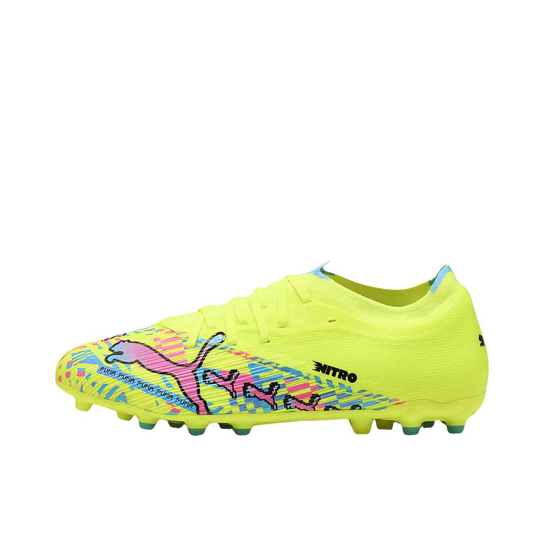 推荐商品：Puma/彪马 Ultra Nitro 7 Match MG 足球鞋 中端胶质短钉 白色/闪光蓝/亮粉色/黄色