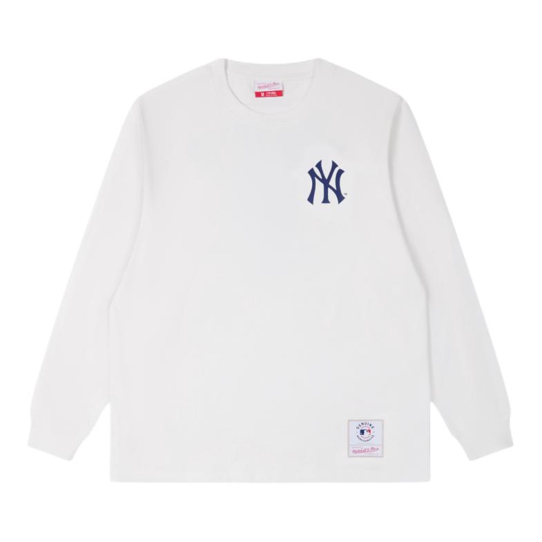 推荐商品：MitchellNess x MLB 2026AW 联名棒球印花圆领长袖T恤 MLBLT0517 白
