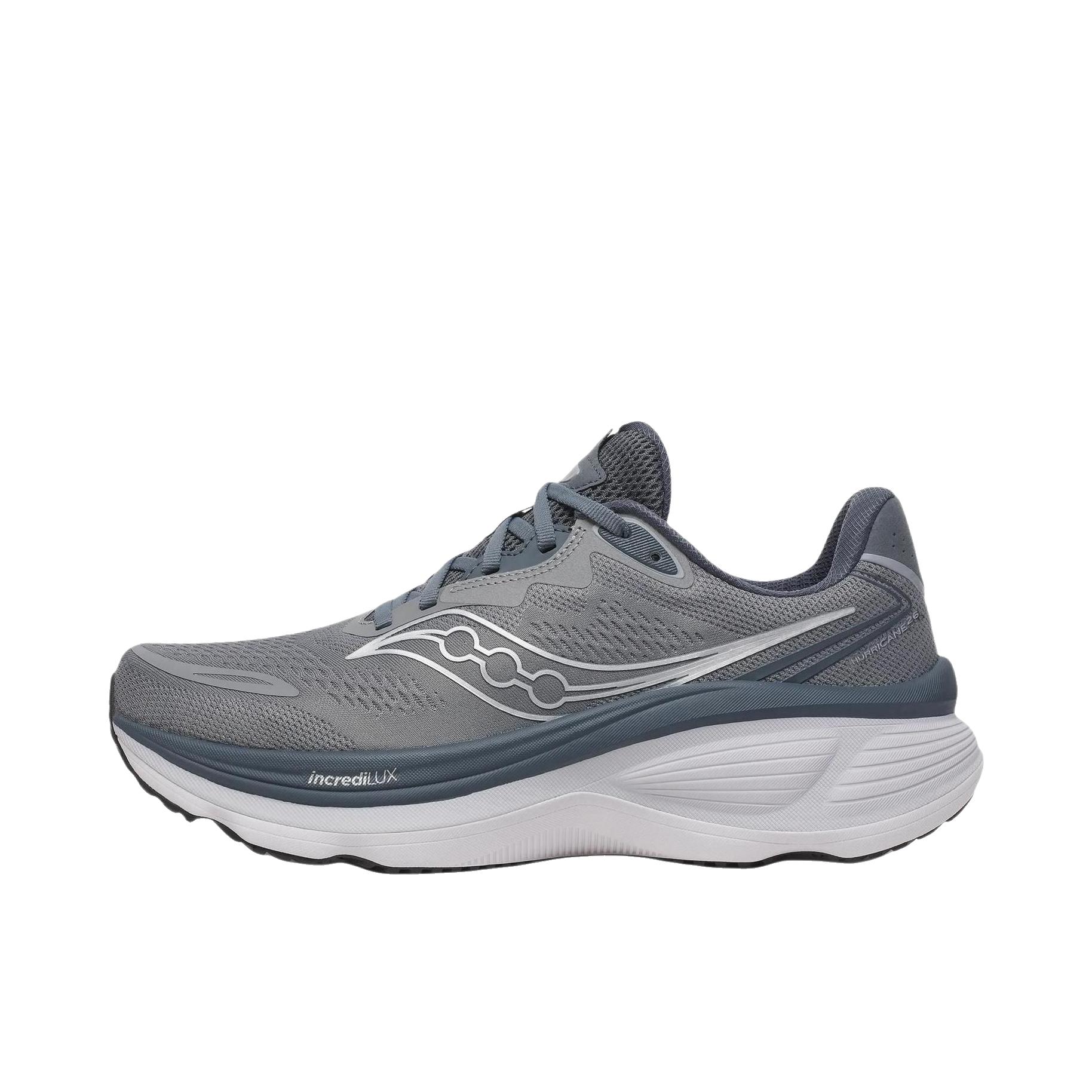 推荐商品：Saucony/索康尼 Hurricane 飓风26 跑鞋 耐磨透气舒适 灰烬色/枪灰色