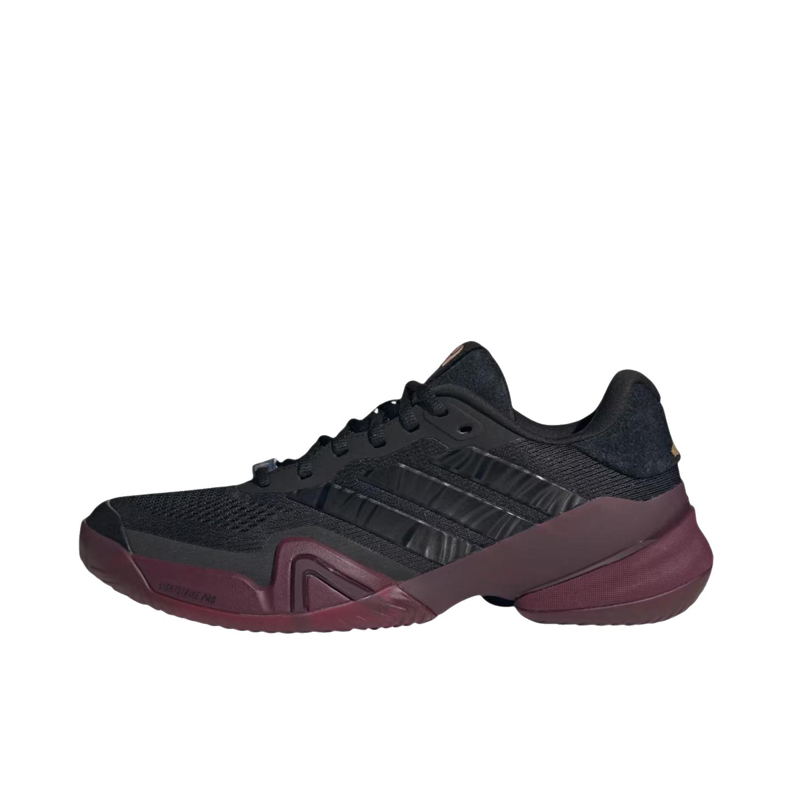 推荐商品：adidas BARRICADE 14 网球鞋 厚底舒适百搭休闲贴合 核心黑/酒红色