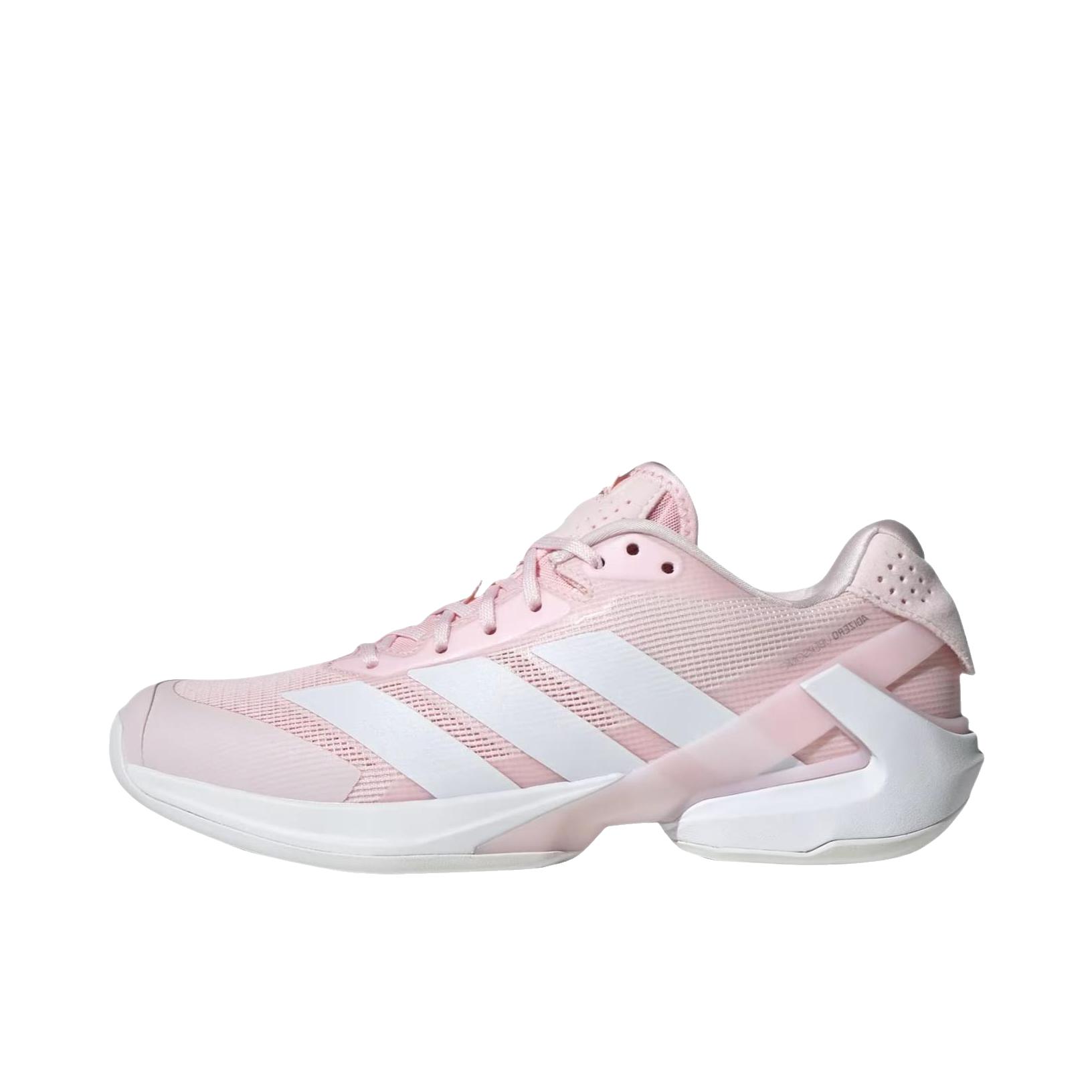 推荐商品：adidas Adizero Ubersonic 5 防滑 耐磨 贴合 低帮 平跟 网球鞋 蒸馏粉/云白色