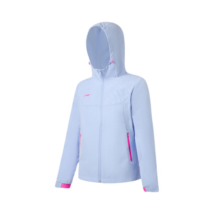 推荐商品：Li Ning/李宁童装 2026AW 连帽梭织长袖风衣 女中大童 YFDW204 风车蓝