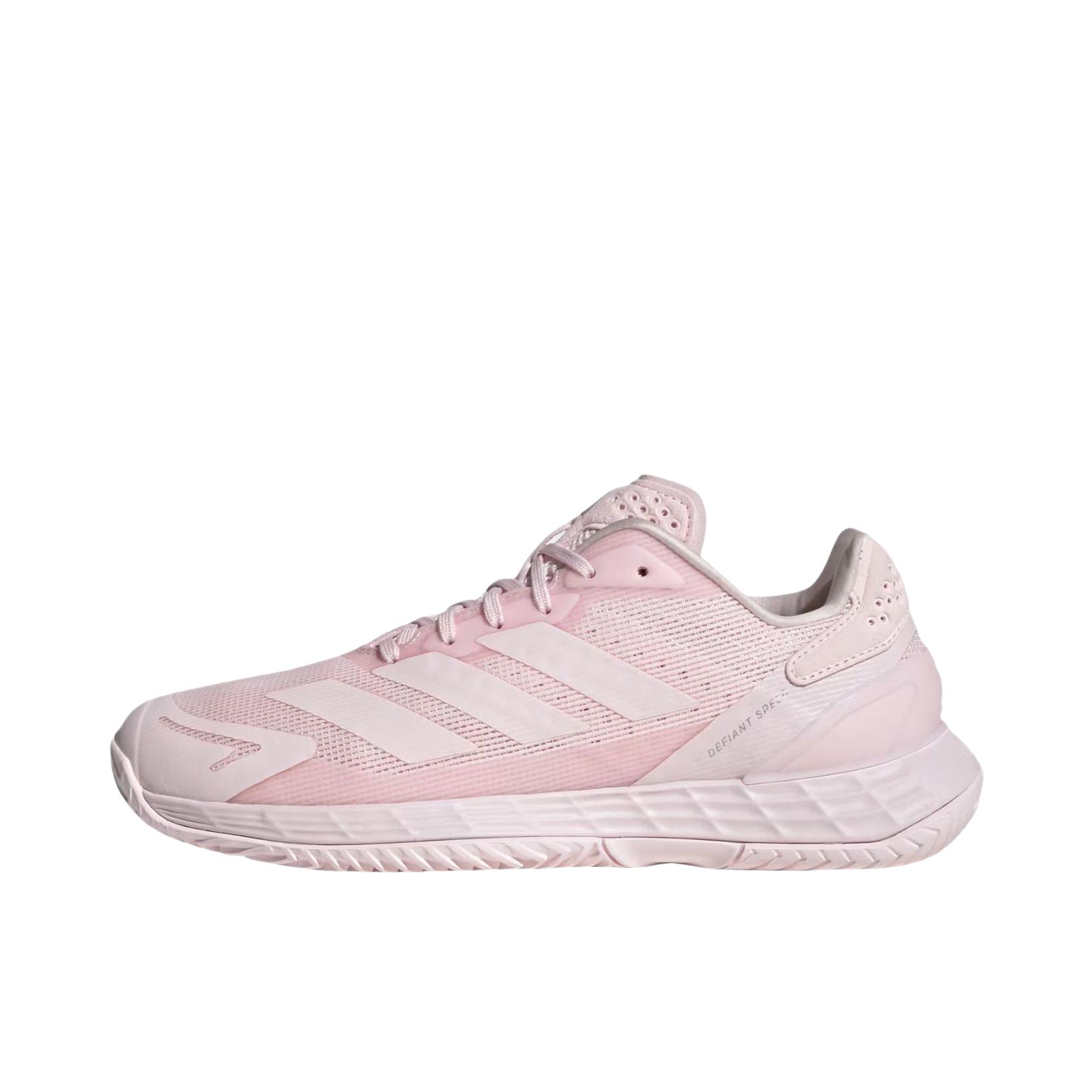推荐商品：adidas Defiant Speed 2 防滑 低帮 圆头 训练 系带 网球鞋 蒸馏粉/蒸馏粉/云白色