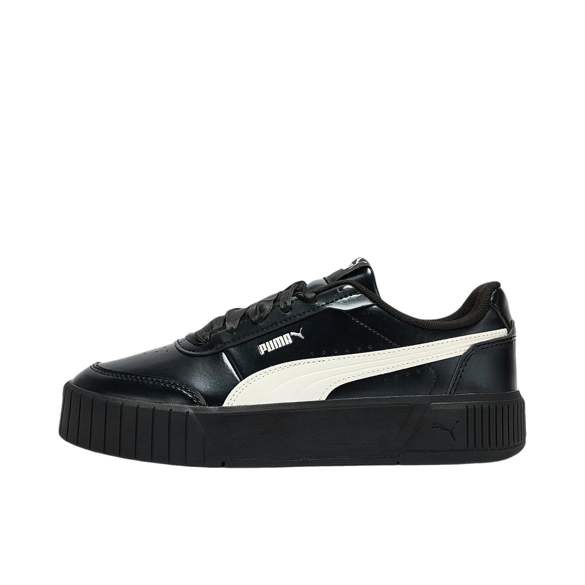 推荐商品：Puma/彪马 Carina Mia 板鞋 松糕鞋 复古运动休闲增高厚底鞋支撑贴合 女款/黑色/暖白色