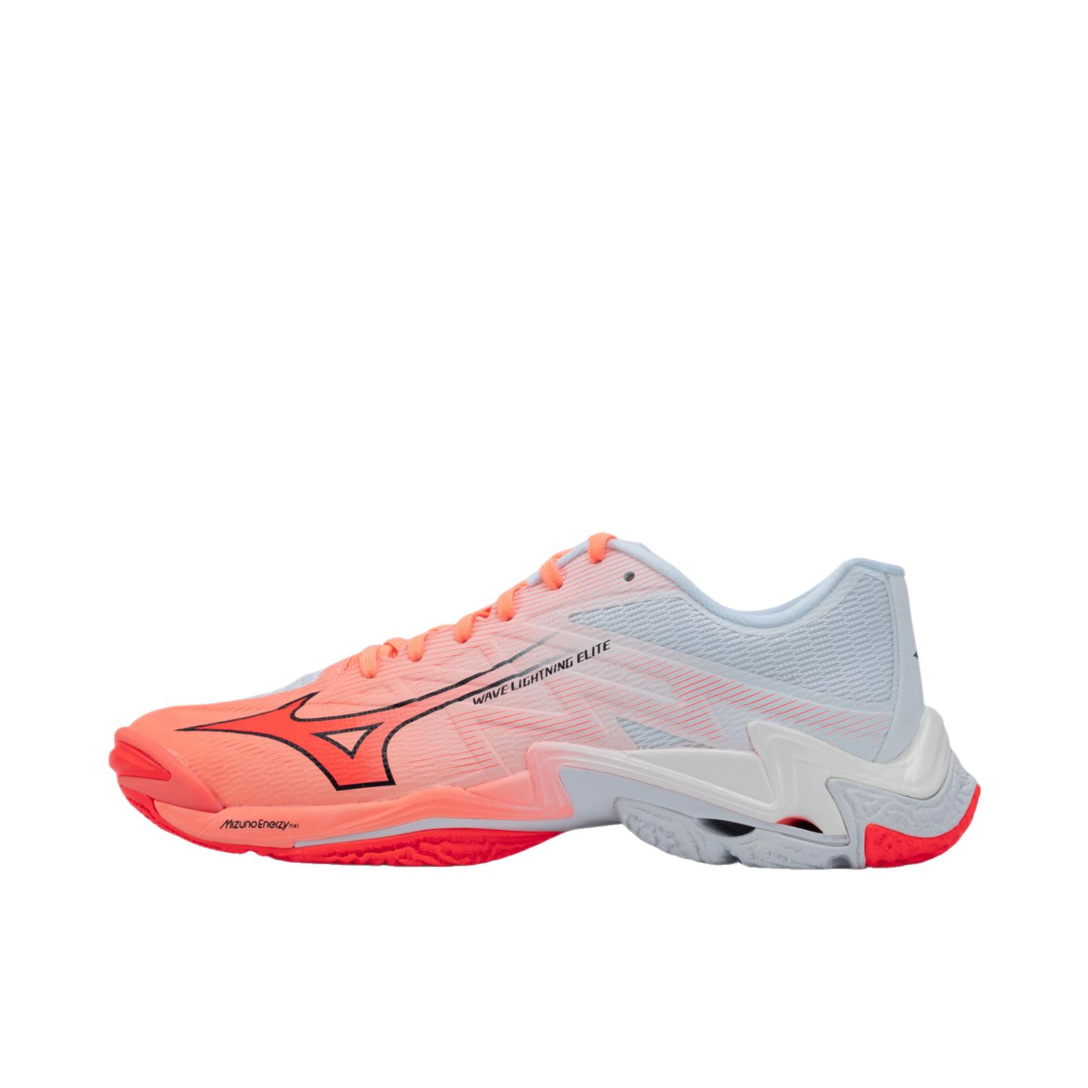 推荐商品：Mizuno/美津浓 Wave Lightning Elite 排球鞋 圆头厚底系带贴合 落日橙