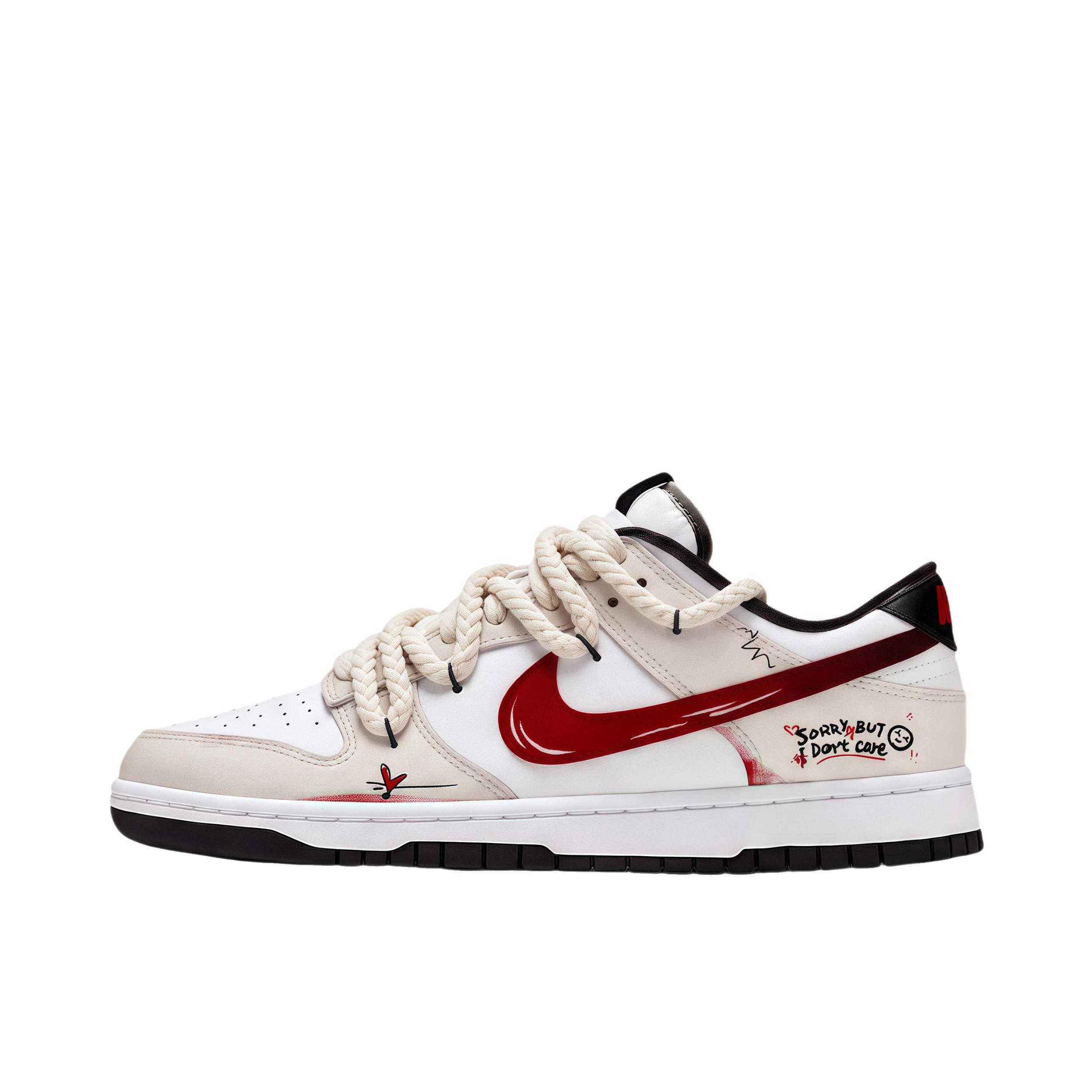 推荐商品：【定制球鞋】 Nike Dunk 板鞋 平跟系带防滑耐磨做旧高街简约百搭潮流复古美式 温柔叛逆