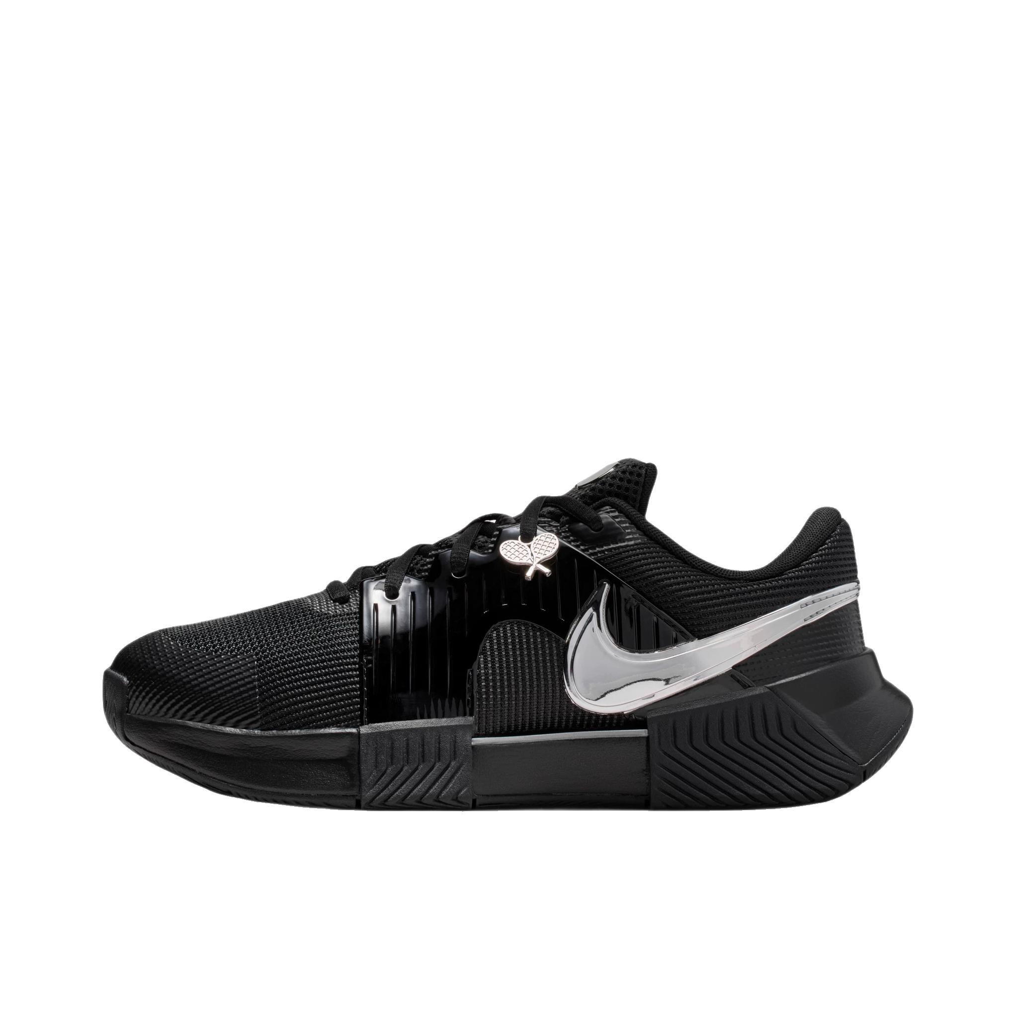 推荐商品：Nike Zoom GP Challenge 1.5 网球鞋 运动圆头系带厚底 黑色/金属银