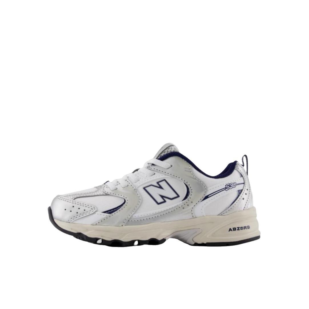 推荐商品：New Balance 530 运动鞋儿童 防踢防滑耐磨网面透气舒适百搭潮酷织物 小童/白色/银色/灰色