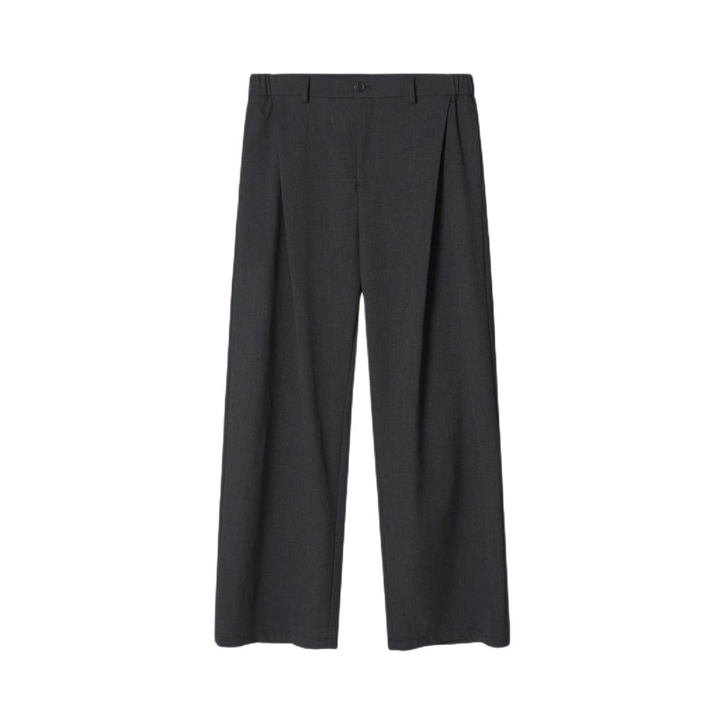 推荐商品：Unvesno/UN 2026AW 中腰打褶阔腿西装裤 TR-3382 深屿灰