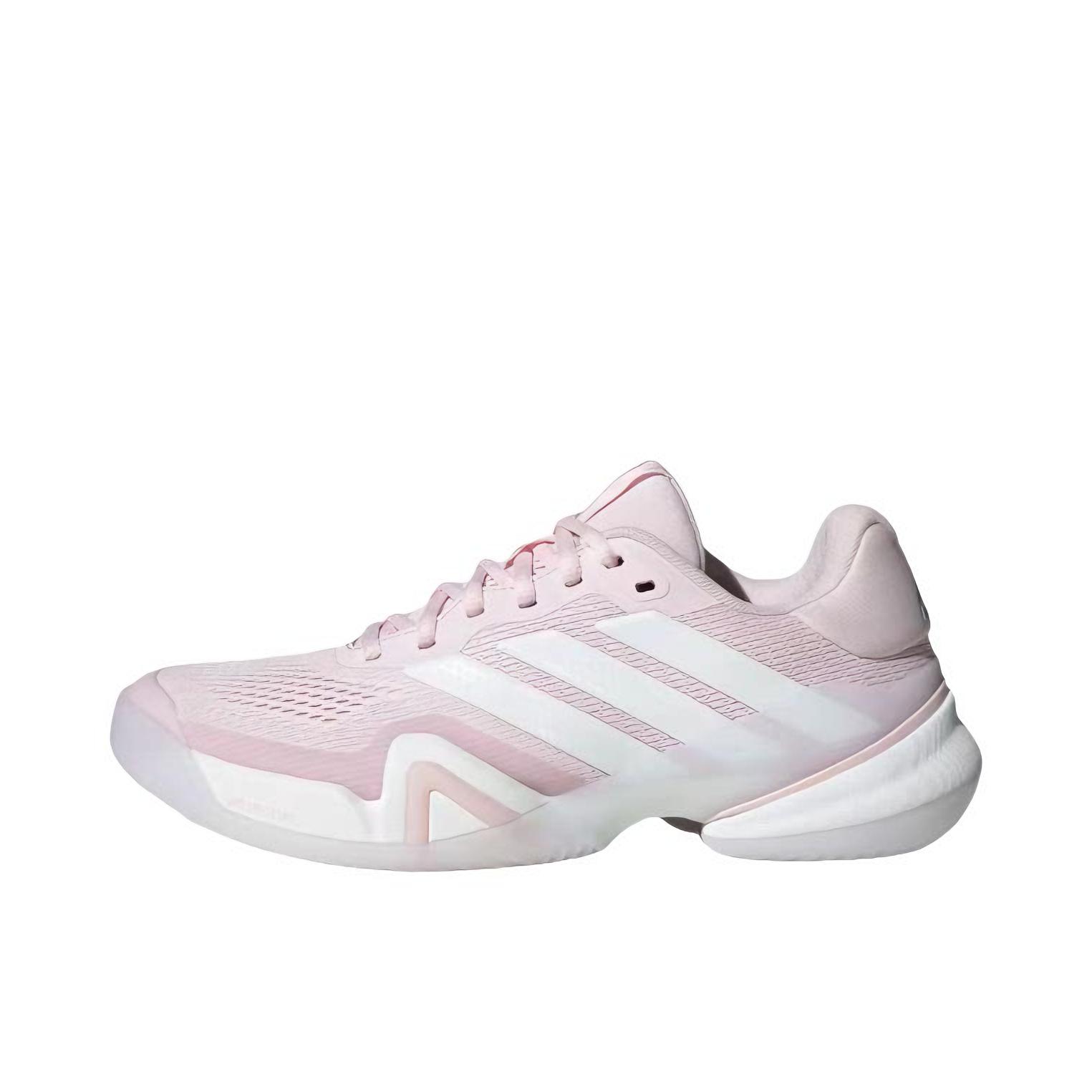 推荐商品：adidas BARRICADE 14 网球鞋 厚底舒适百搭休闲贴合 女款/粉色/白色