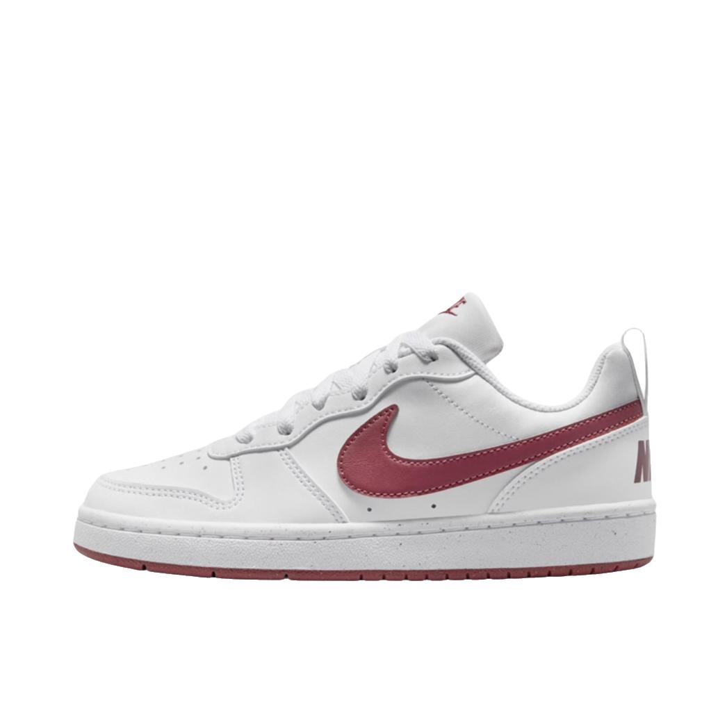推荐商品：Nike Court Borough 板鞋 复古舒适透气防滑耐磨轻便防水耐穿 皮面/低帮/女款/红色/白色