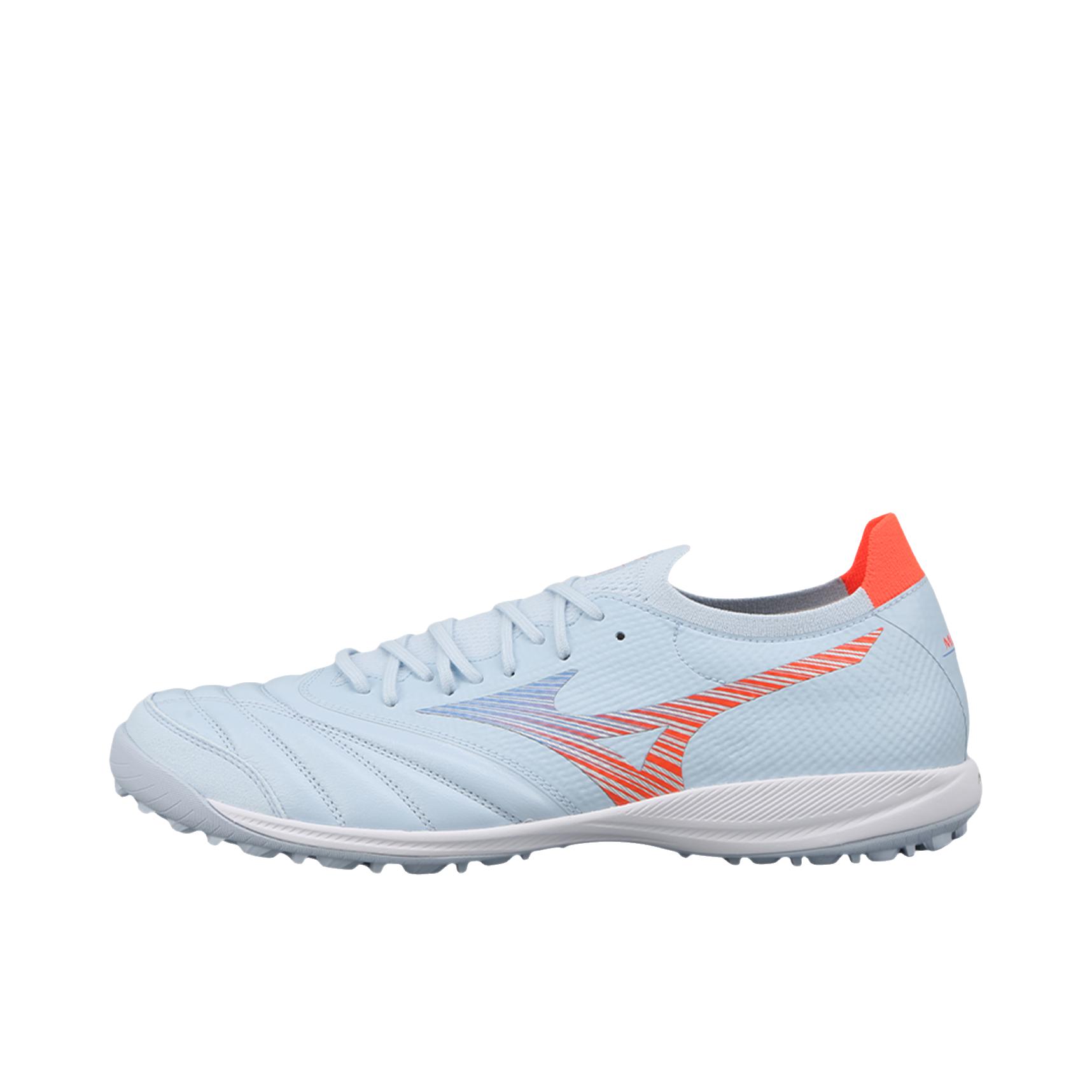 推荐商品：Mizuno/美津浓 MORELIA NEO V β 足球鞋 高端胶质碎钉 灰色/蓝色/橙色