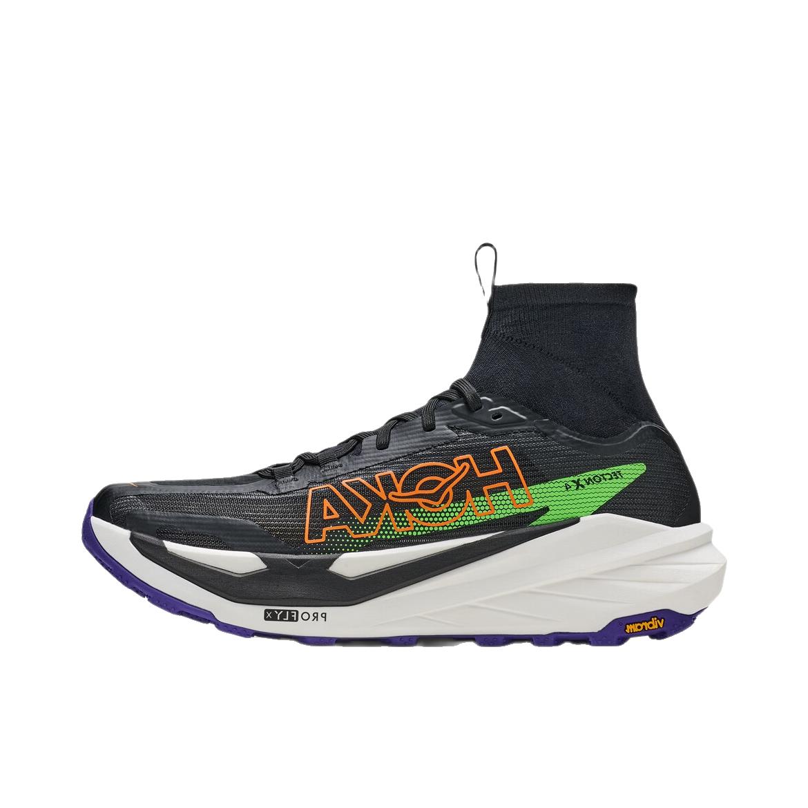 推荐商品：HOKA ONE ONE TECTON X 4 户外鞋 越野跑鞋 轻量透气缓震 黑色/荧光绿