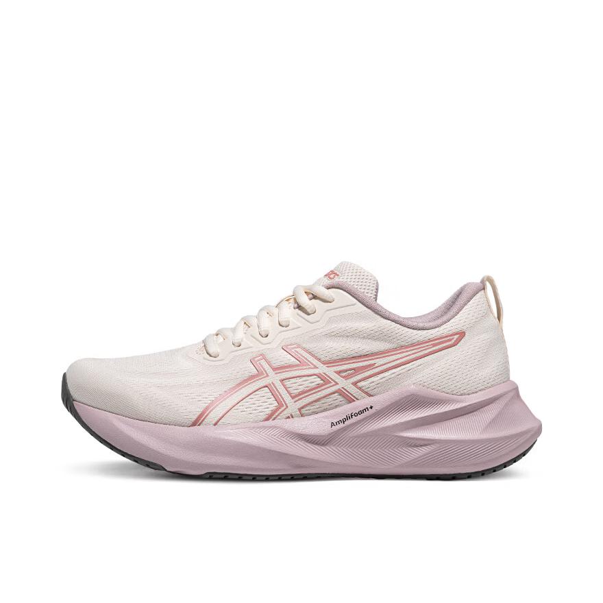 推荐商品：Asics/亚瑟士 ABLAZE 运动休闲鞋 缓震回弹透气舒适网面短跑 女款/米色/粉色