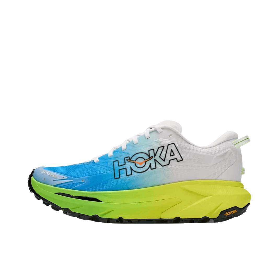 推荐商品：HOKA ONE ONE 马法特 5 MAFATE 5 越野跑鞋 公路透气复古超轻 晨霜白/柑橘黄