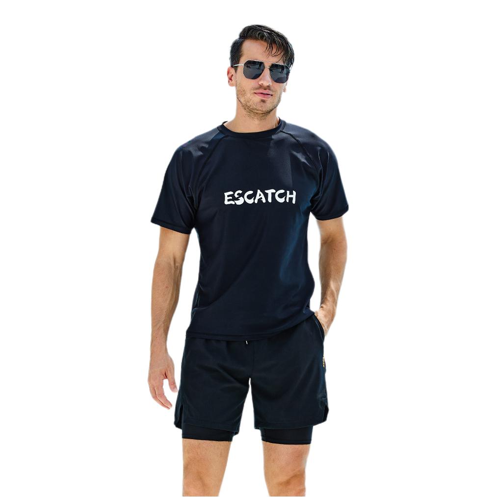 推荐商品：ESCATCH 防晒防尴尬抗氯泳衣 YYY1 黑/短袖