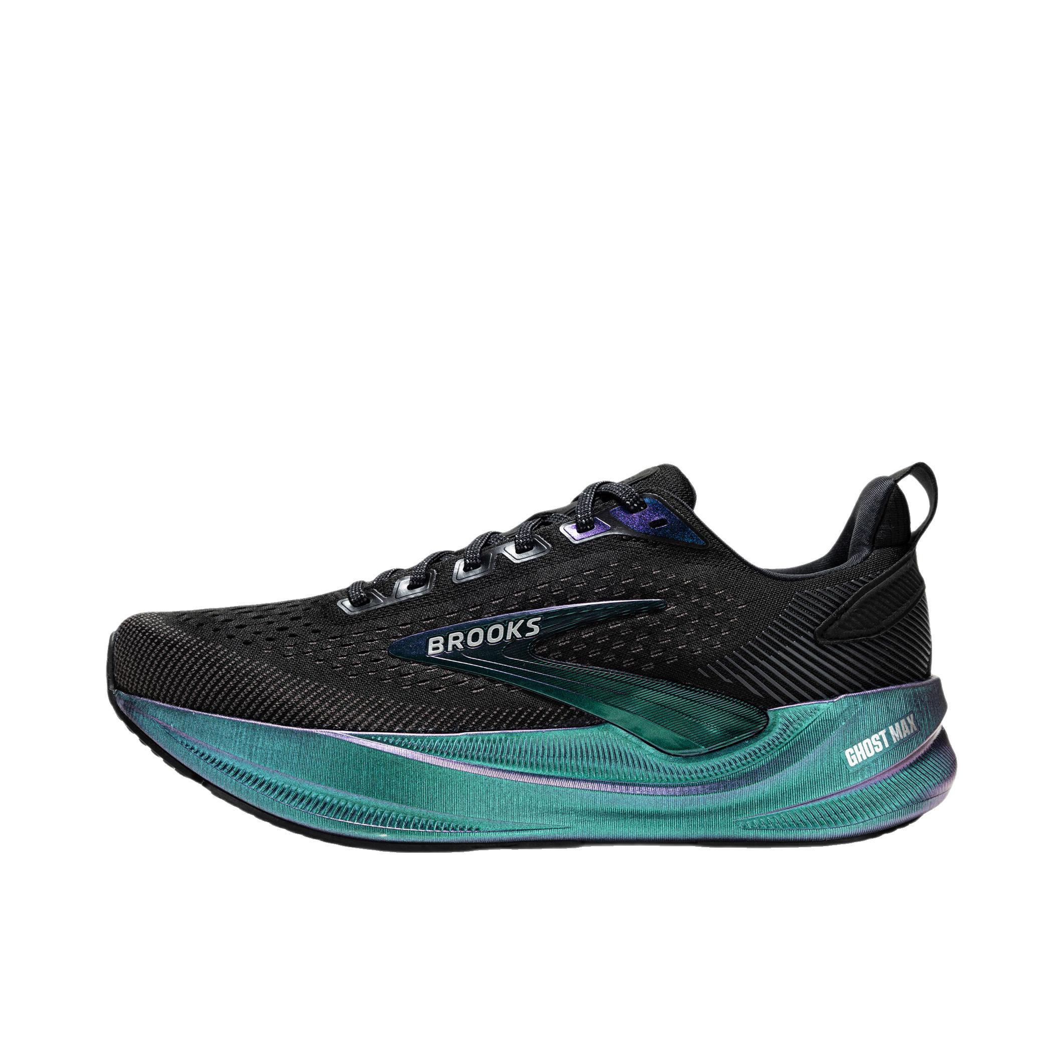 推荐商品：Brooks/布鲁克斯 Ghost Max 4 跑鞋 系带舒适 黑色/银色/幻彩