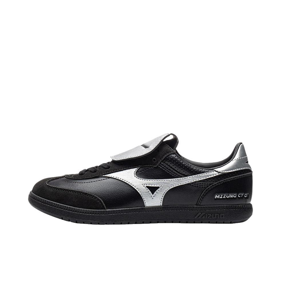 推荐商品：Mizuno/美津浓 CT 01 板鞋 复古百搭轻便休闲薄底 黑色/暗银色