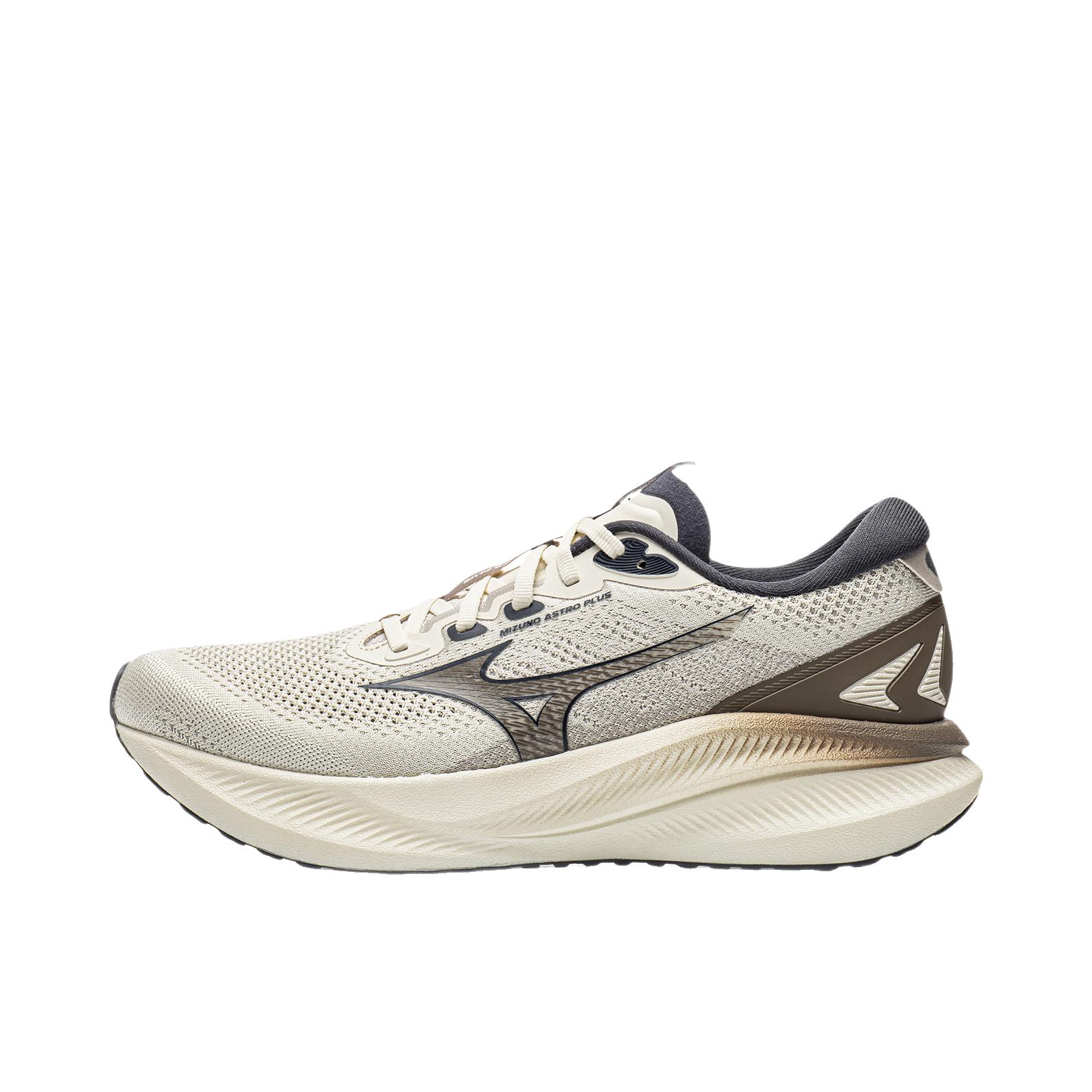 推荐商品：Mizuno/美津浓 ASTRO PLUS II 慢跑鞋 跑鞋 进阶厚底缓震防滑耐磨 北极狼白/铁门灰/胡桃褐