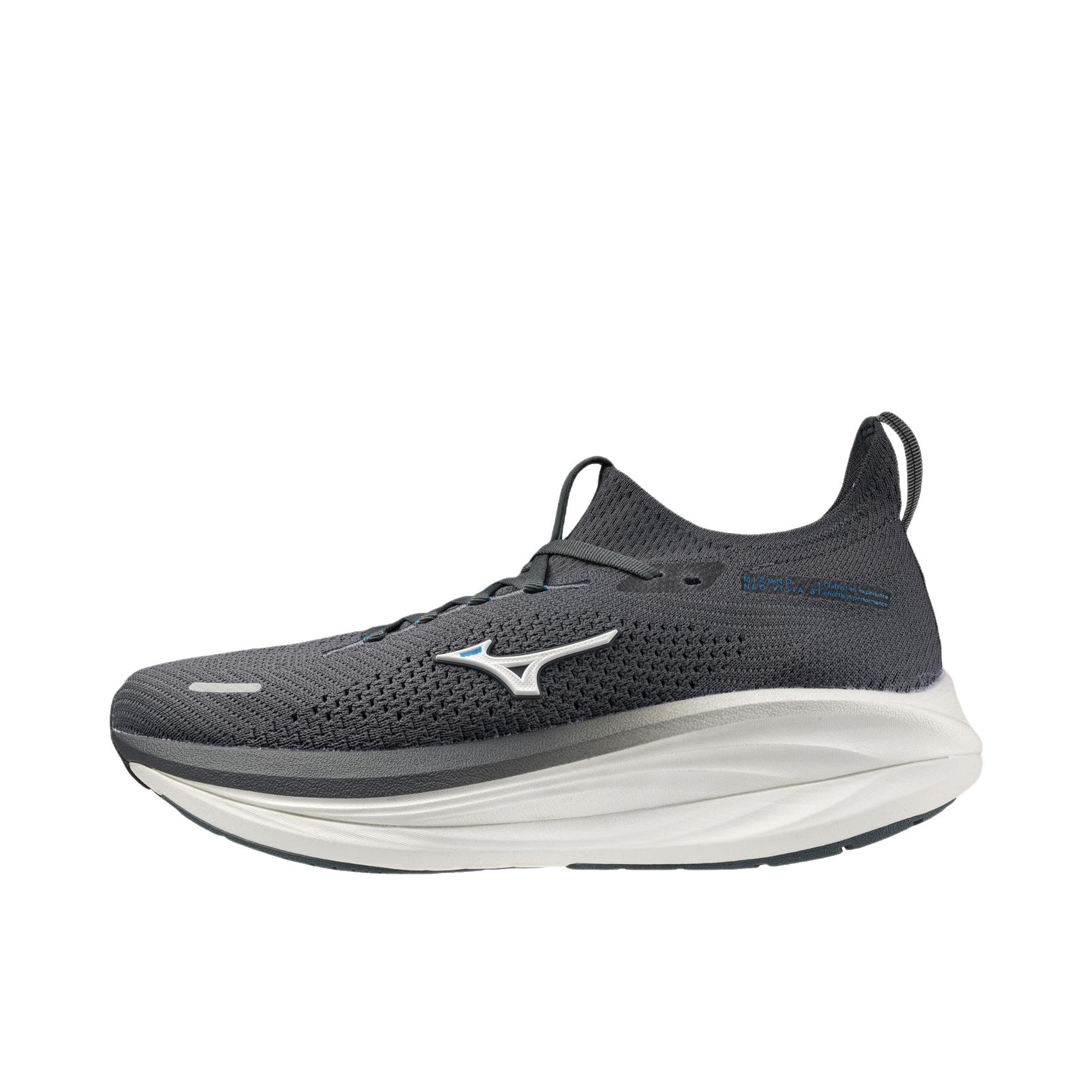 推荐商品：Mizuno/美津浓 Neo Vista 3 跑鞋 厚底圆头舒适百搭 深灰色/白色/蓝色宝石
