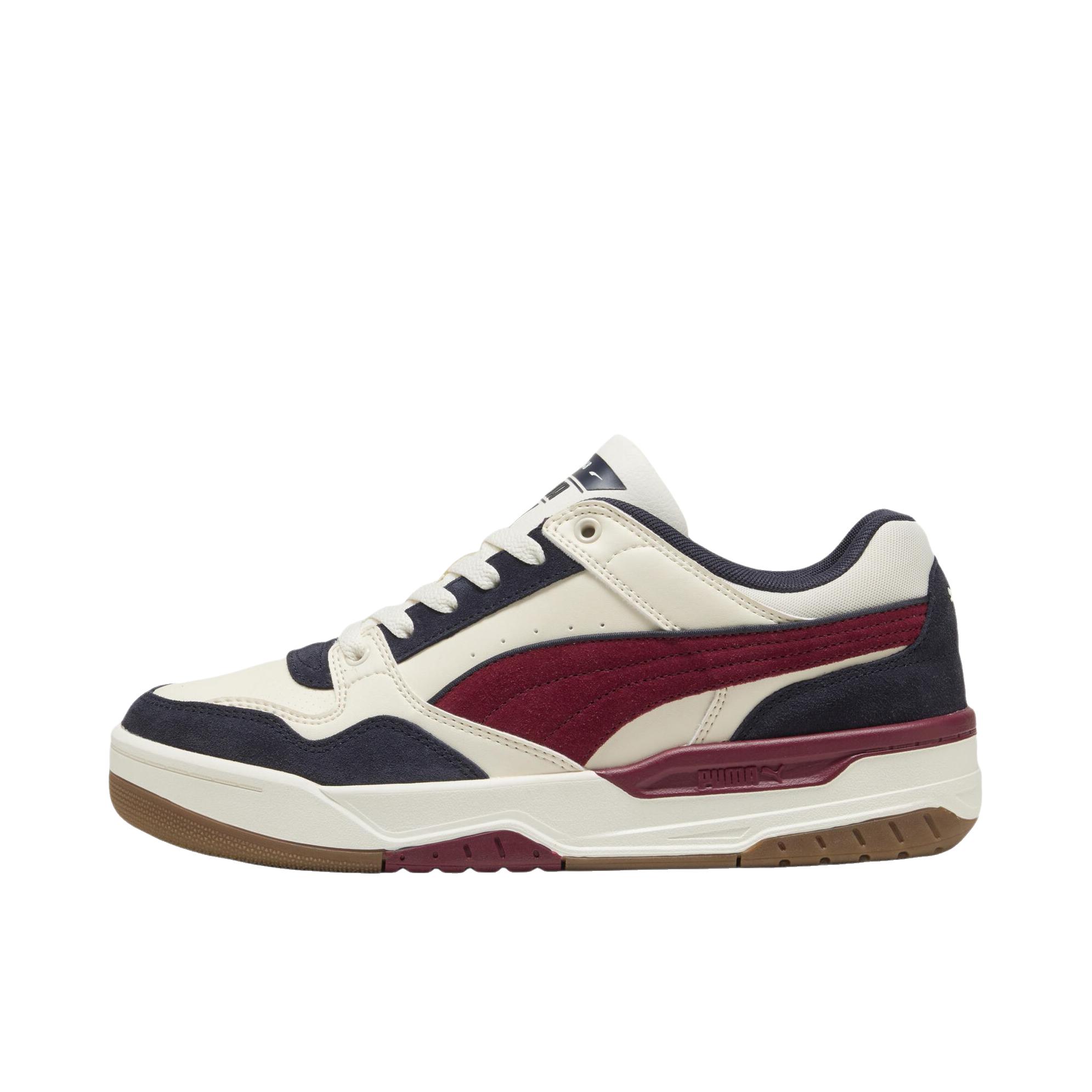 推荐商品：Puma/彪马 REBOUND 板鞋 防滑耐磨舒适低帮平跟圆头复古百搭贴合 米白色/红色/海军蓝