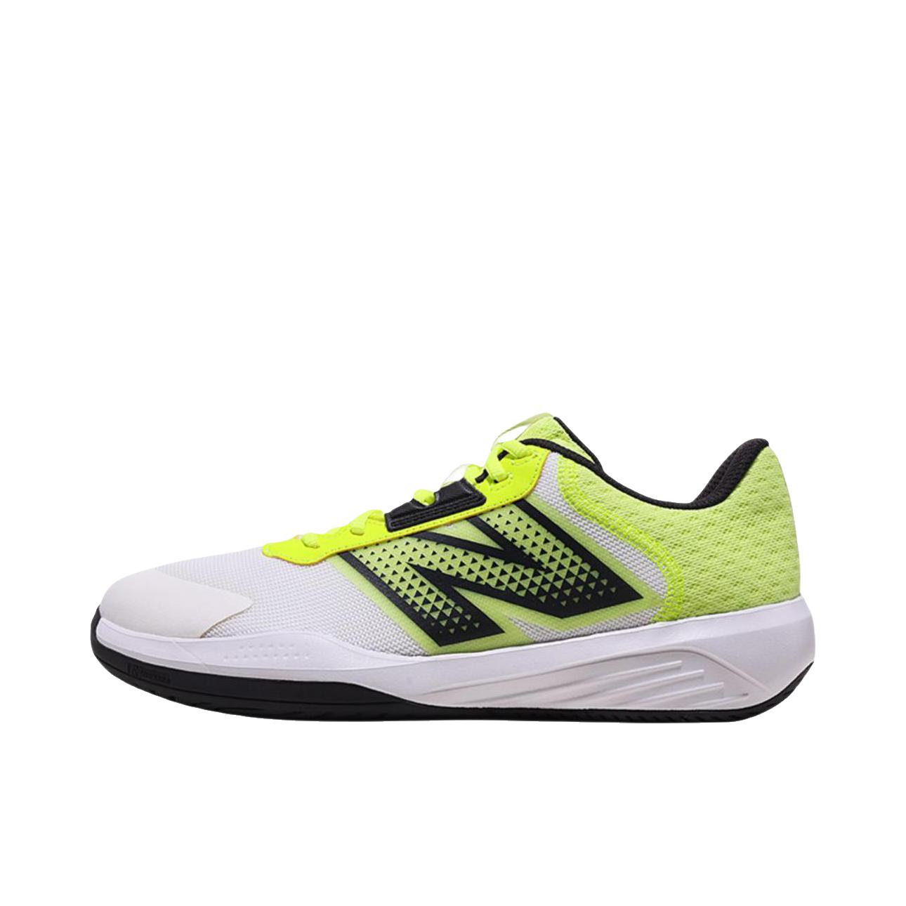 推荐商品：New Balance 696 v6 舒适 防滑 耐磨 圆头 网球鞋 D宽/白色/黄色