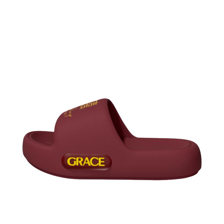 推荐商品：grace/洁丽雅 拖鞋 舒适踩屎感简约可爱 大红色