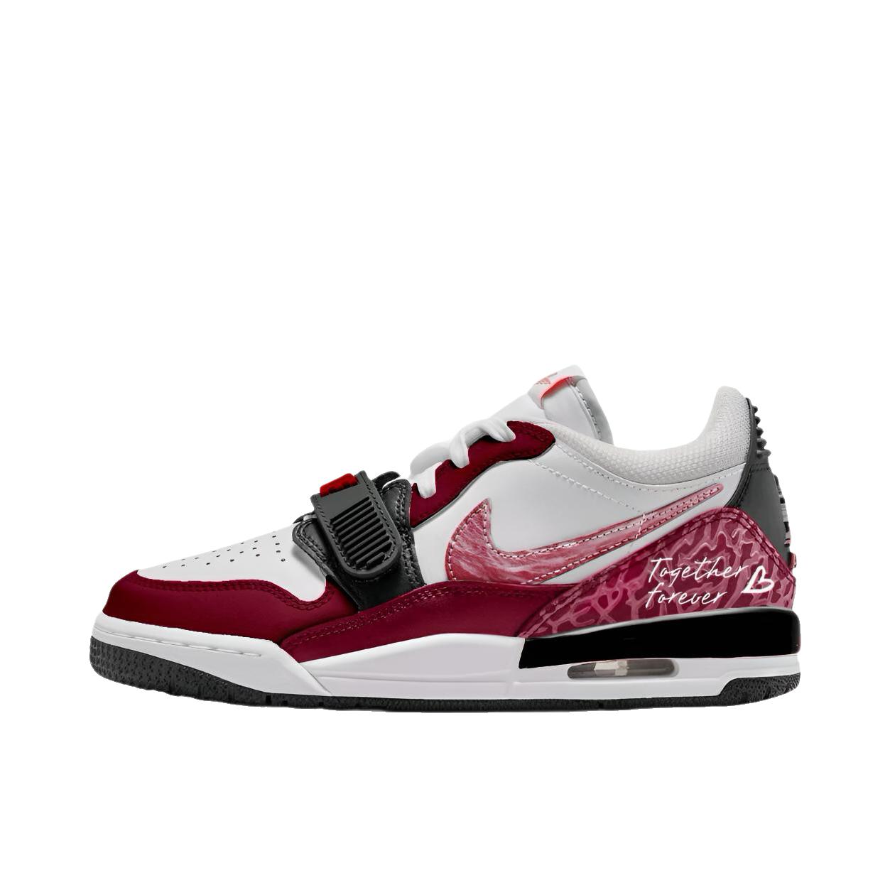 推荐商品：【定制球鞋】Air Jordan Legacy 312 运动休闲鞋 减震透气轻便耐磨增高防水支撑防滑复古美式经典做旧 酒红恋章