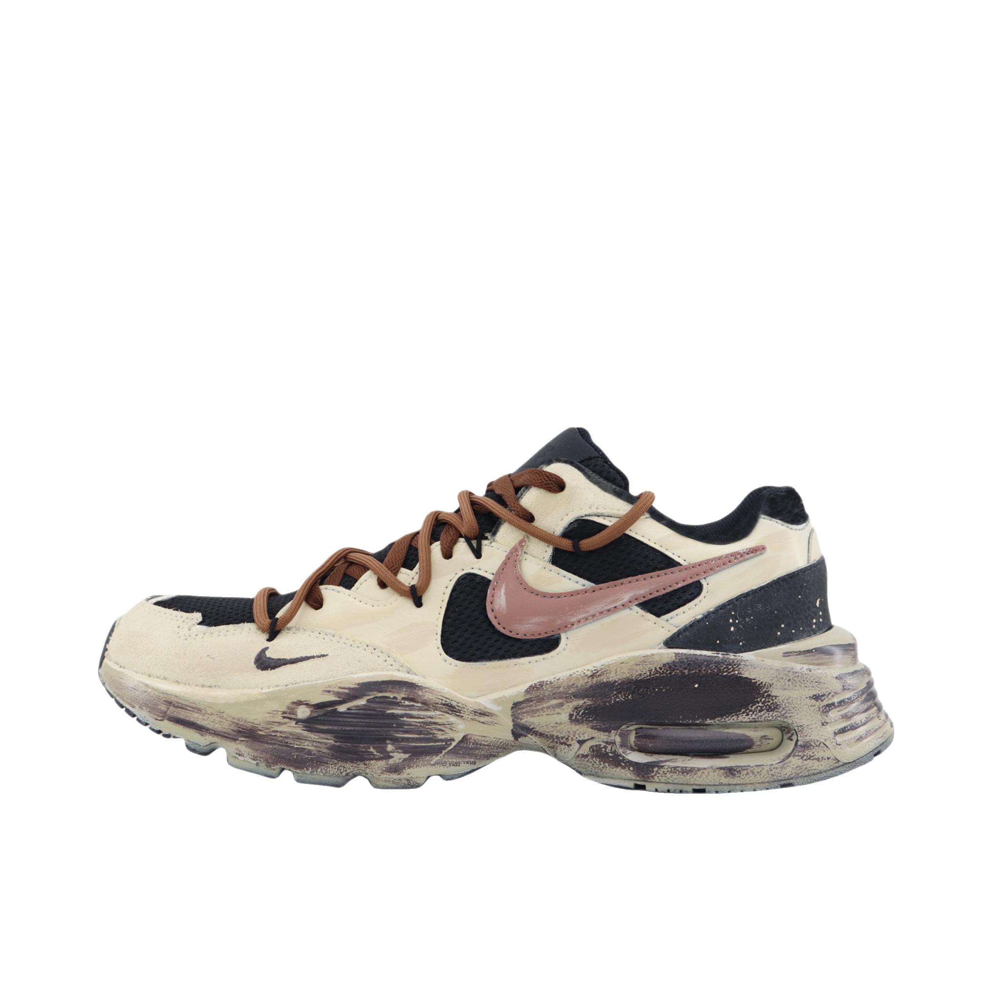 推荐商品：【定制球鞋】Nike Air Max Fusion 支撑 做旧 防滑耐磨 网布透气 防水 织物 时尚潮流 复古休闲 运动风 气垫 脏脏鞋 跑鞋 黑咖焦糖