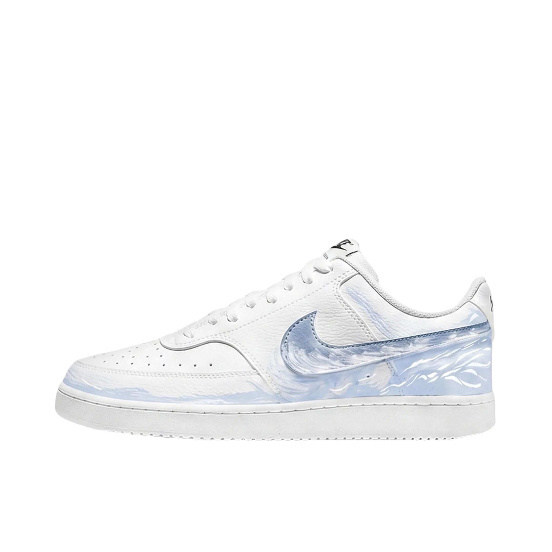 推荐商品：【定制球鞋】 Nike Court Vision 1 板鞋 防水美式简约防滑减震复古 雾屿冰蓝