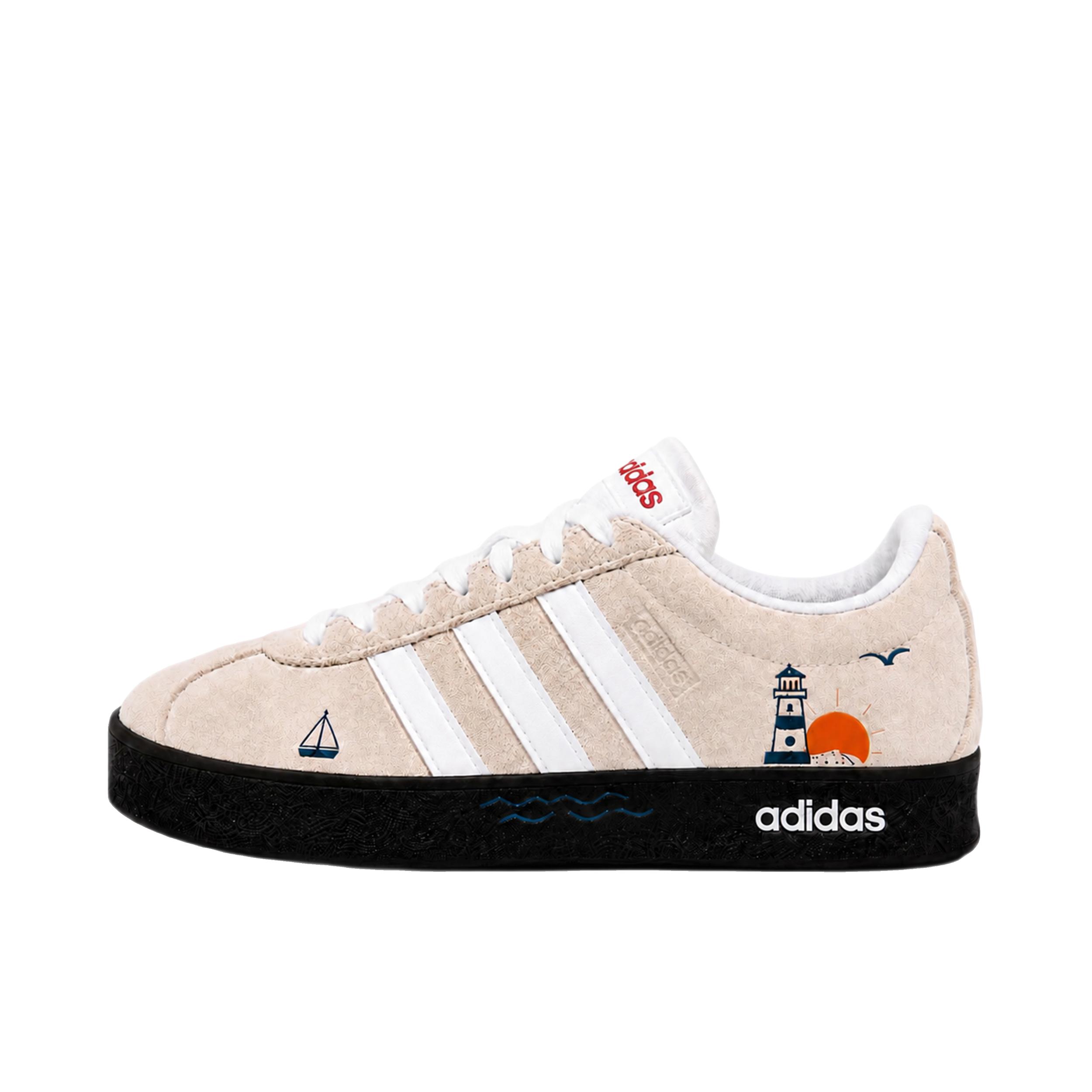 推荐商品：定制款 adidas Vl Court Classic 板鞋 复古简约学院风皮革 暮色灯塔