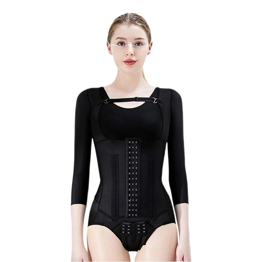 推荐商品：怀美 纯色连体抽腰紧身衣 女装 6012J 黑/升级