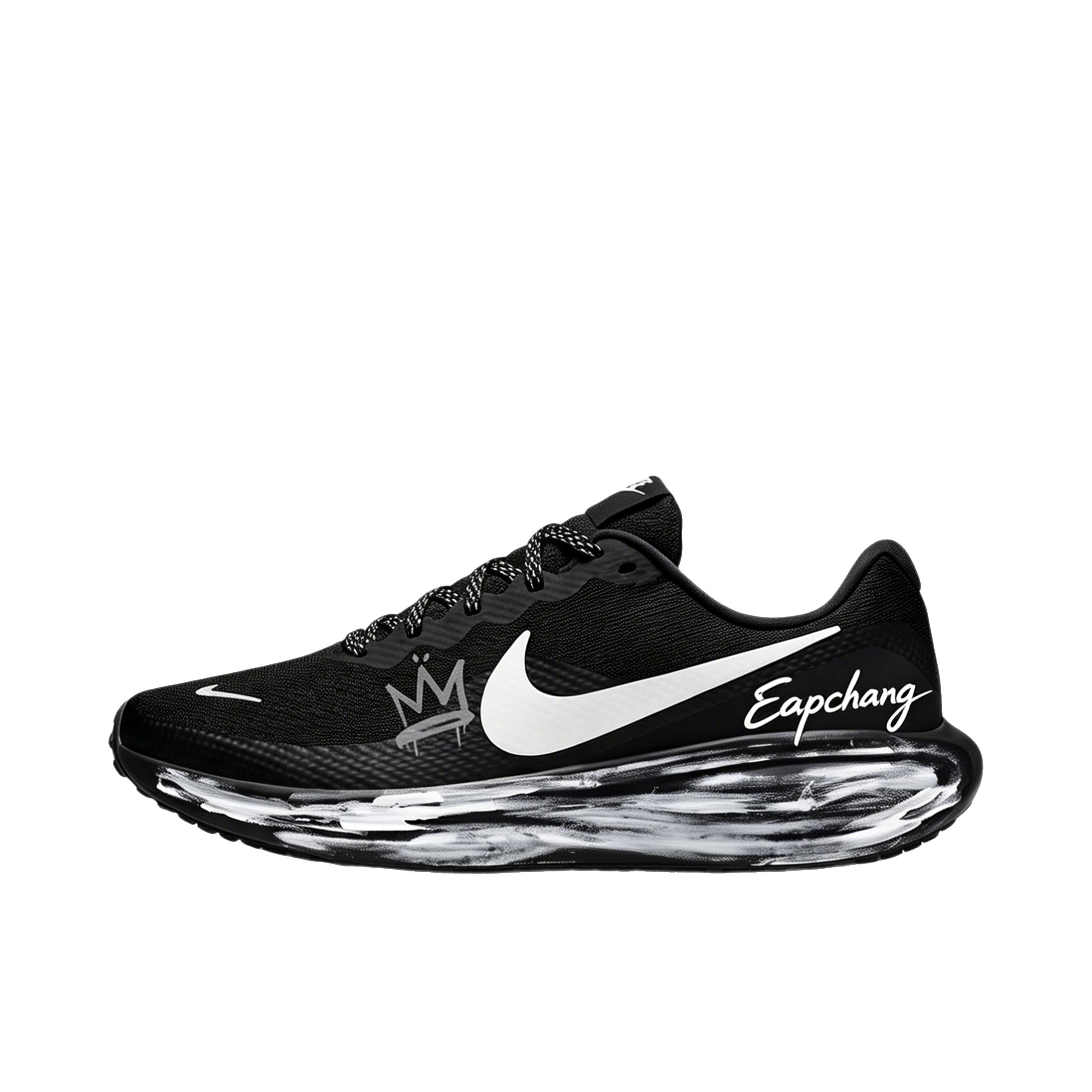 推荐商品：定制款 Nike REVOLUTION 6 跑鞋 舒适百搭时尚减震幻墨网面轻便 素墨冠行