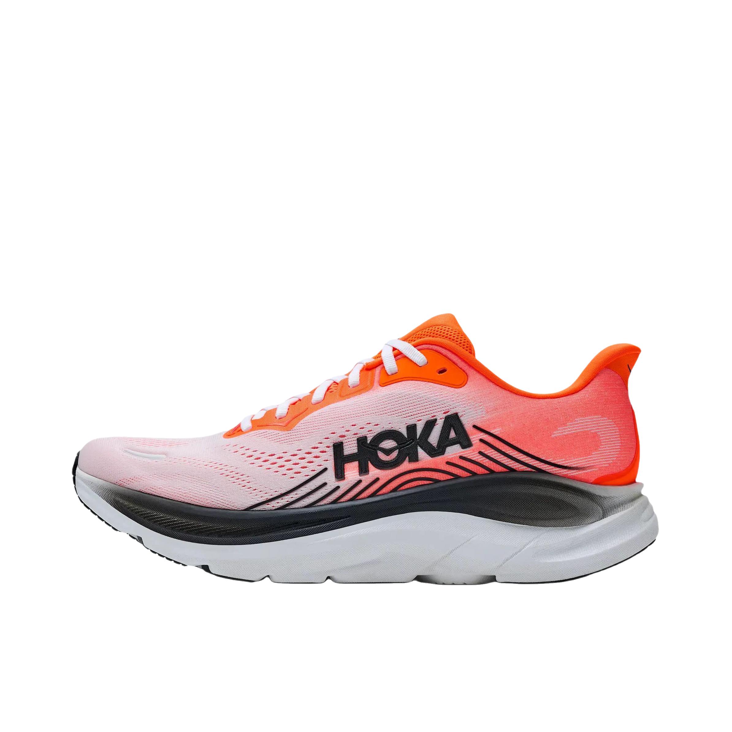 推荐商品：HOKA ONE ONE CLIFTON 11 跑鞋 舒适简约透气耐磨 霓虹色/橘色/霜白色 