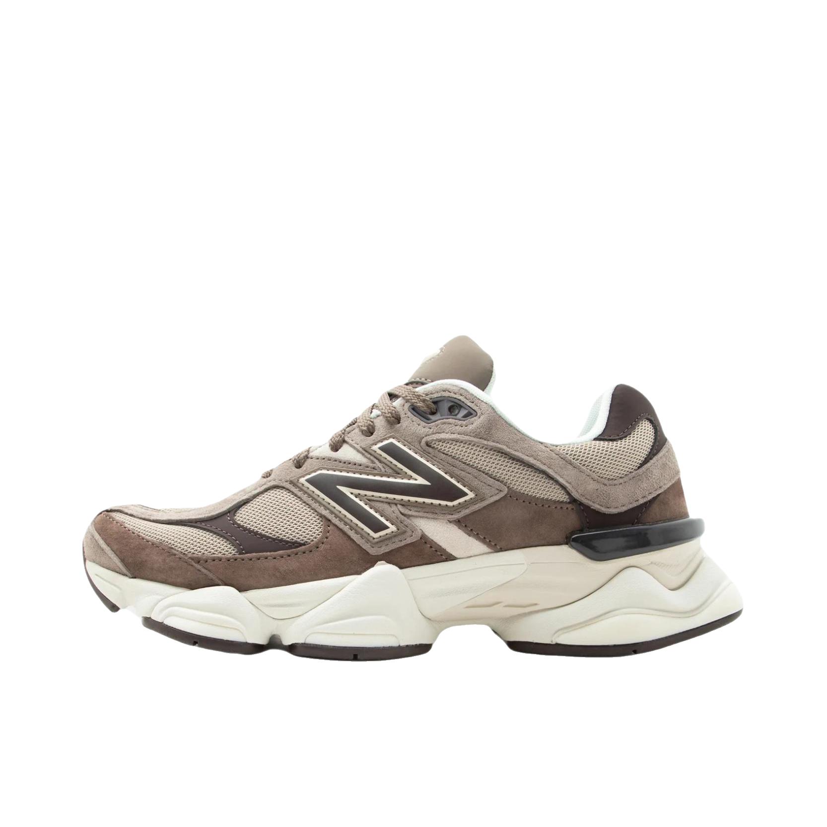 推荐商品：New Balance 9060 跑鞋 绒面革舒适减震网面透气防滑耐磨拼接复古增高圆头贴合耐穿 褐色/白色 