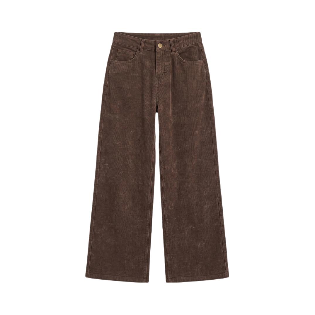 Dickies/帝客 2026AW 灯芯绒高腰直筒垂感扎染休闲长裤 女装 DKS-HYS-Y232 棕