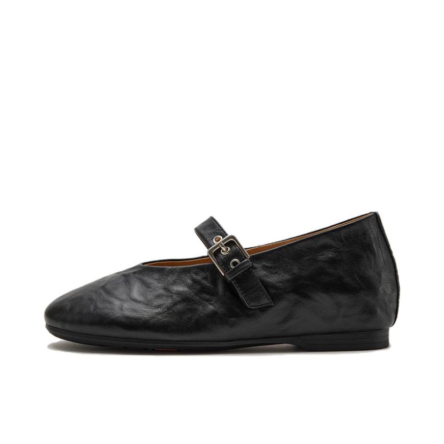 推荐商品：Bata 单鞋 复古软底通勤 AUO01AQ5 4.5cm内增高/黑色