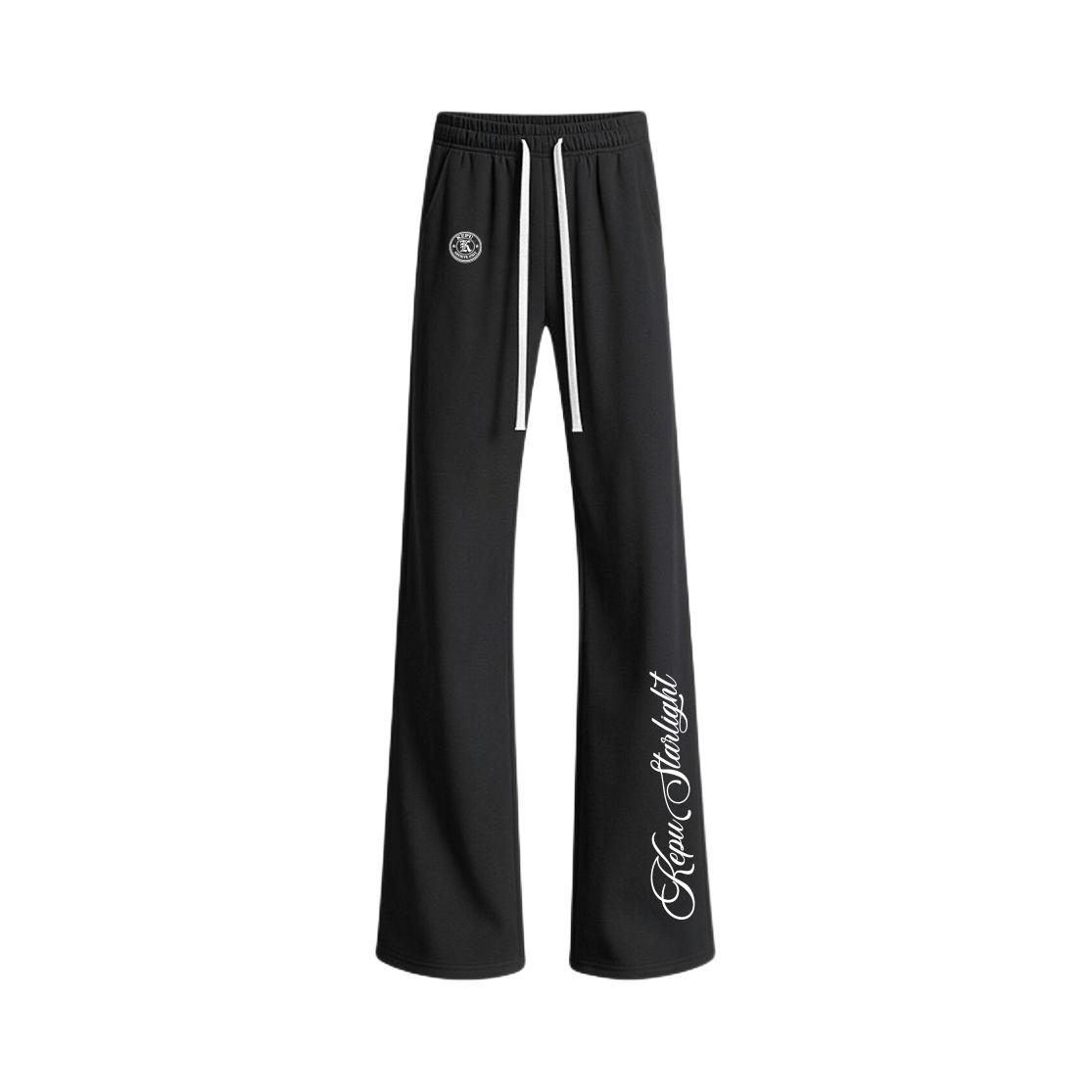 推荐商品：kepu/科朴 2026SS 美式复古微喇运动长裤 KPC-SWK090-XM0502 黑