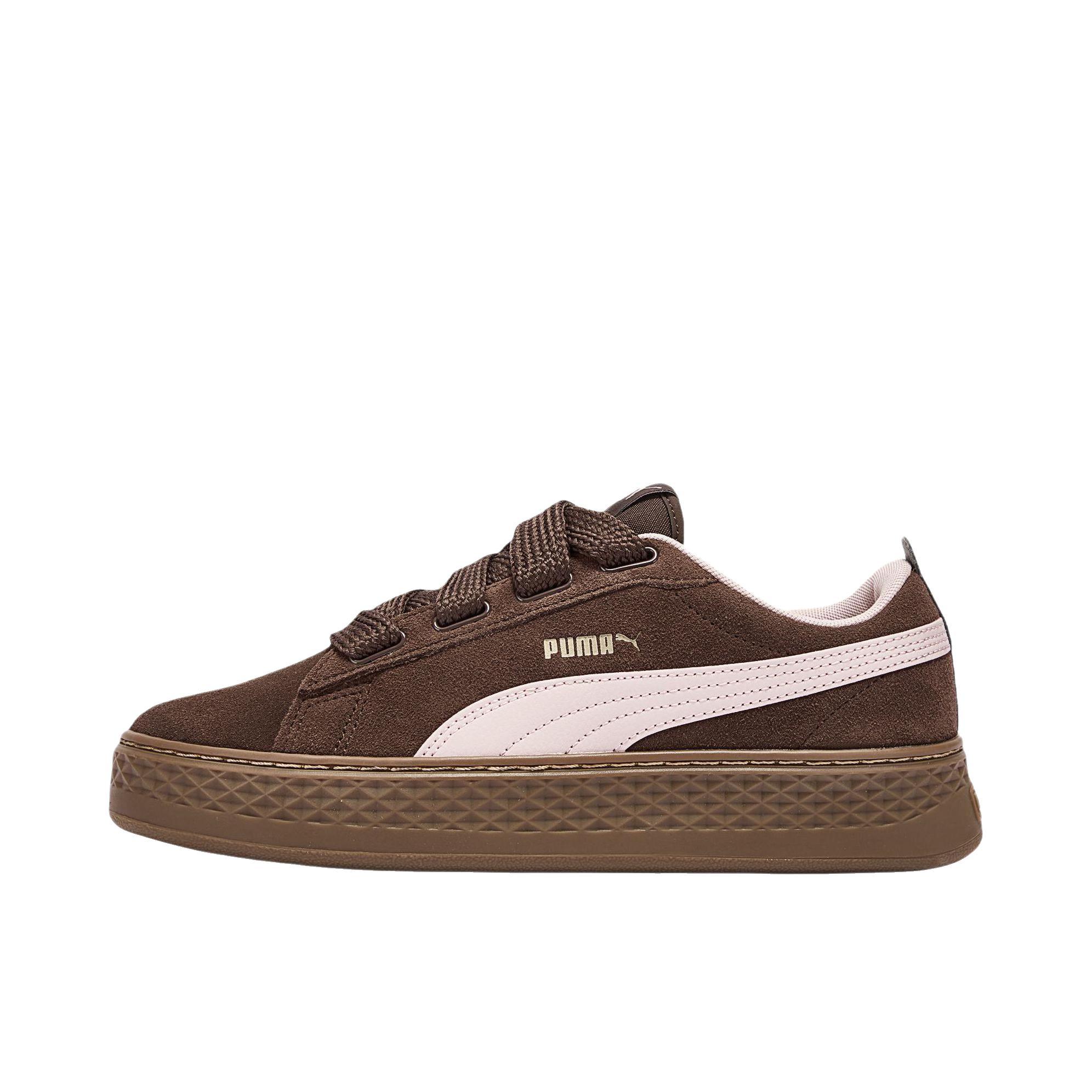 推荐商品：Puma/彪马 Smash Platform 松糕鞋 板鞋 防滑耐磨舒适透气轻便百搭复古圆头包裹性 女款/咖啡棕/迷雾紫