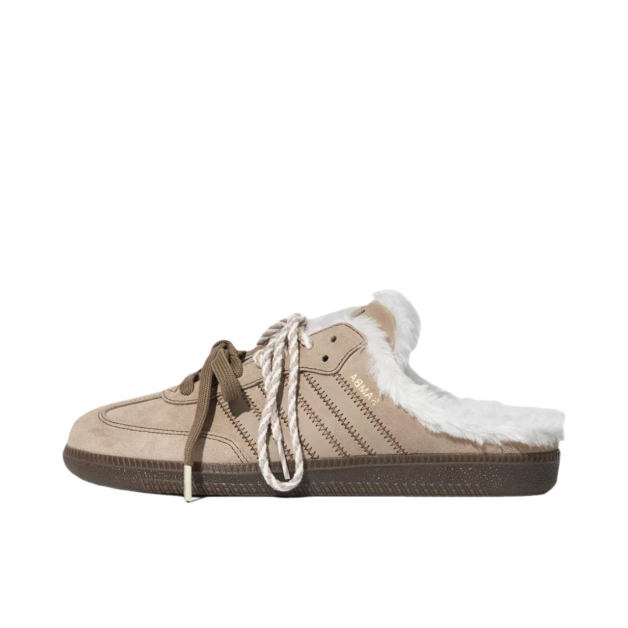 推荐商品：adidas Originals SAMBA OG MULE 穆勒鞋 运动休闲鞋 T头鞋防滑耐磨透气 加绒/柔和棕/亮白色/金色