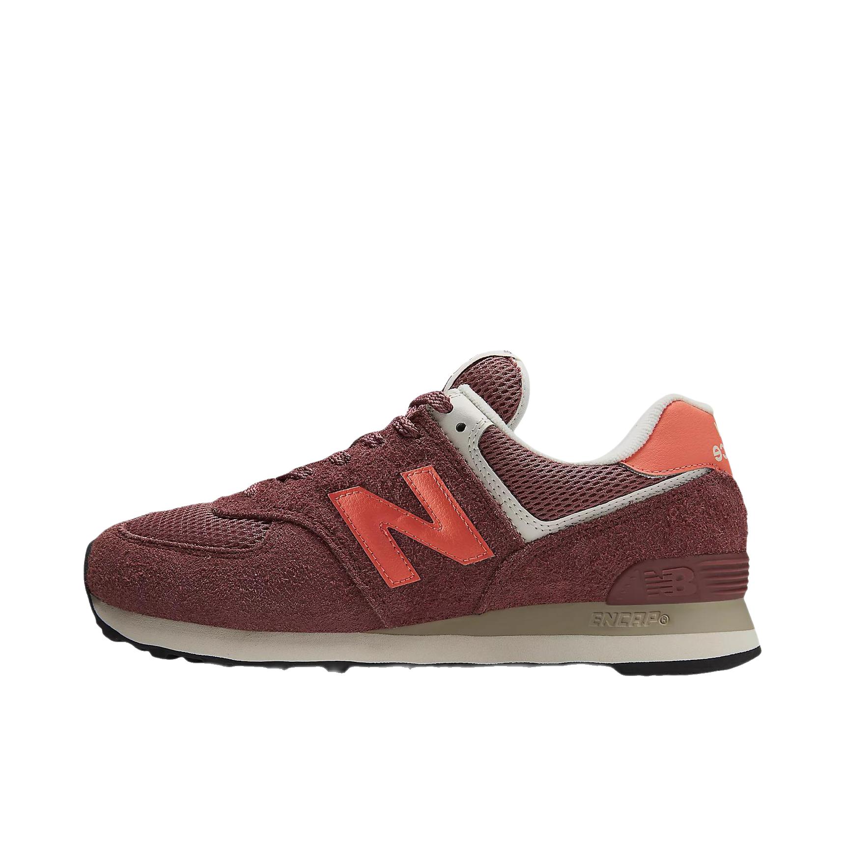 推荐商品：New Balance 574 运动休闲鞋 阿甘鞋 经典复古防滑耐磨缓震舒适透气时尚百搭轻便 2E宽/红色/橘子橙 