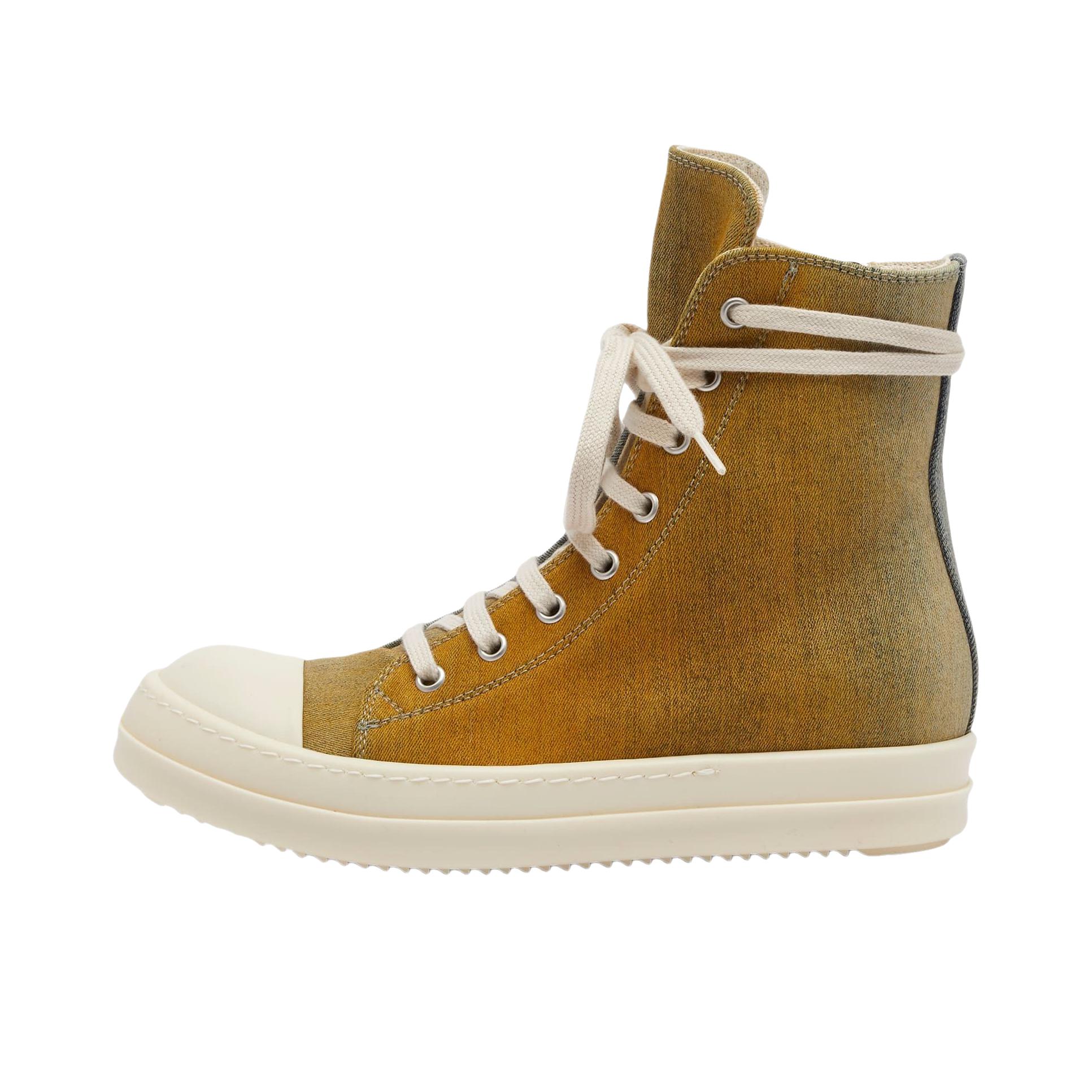 推荐商品：Rick Owens 帆布鞋 圆头拉链 DS01D1800SKYDE 女款/黄色/蓝色
