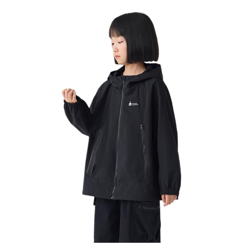 推荐商品：NNGZ童装 2026AW 防风防水山系机能长袖冲锋衣 女中大童 C26CW0056D-B 黑