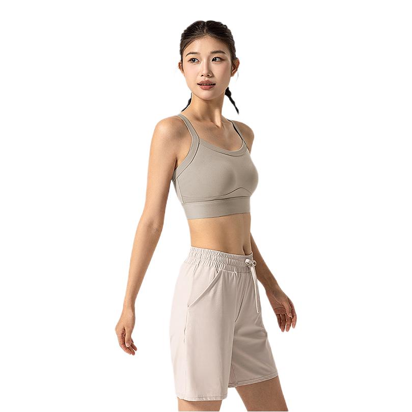 推荐商品：HORMOVE ACTIVE/荷动 防震速干美背外穿运动内衣 女装 HOR-SY2059 卡其灰