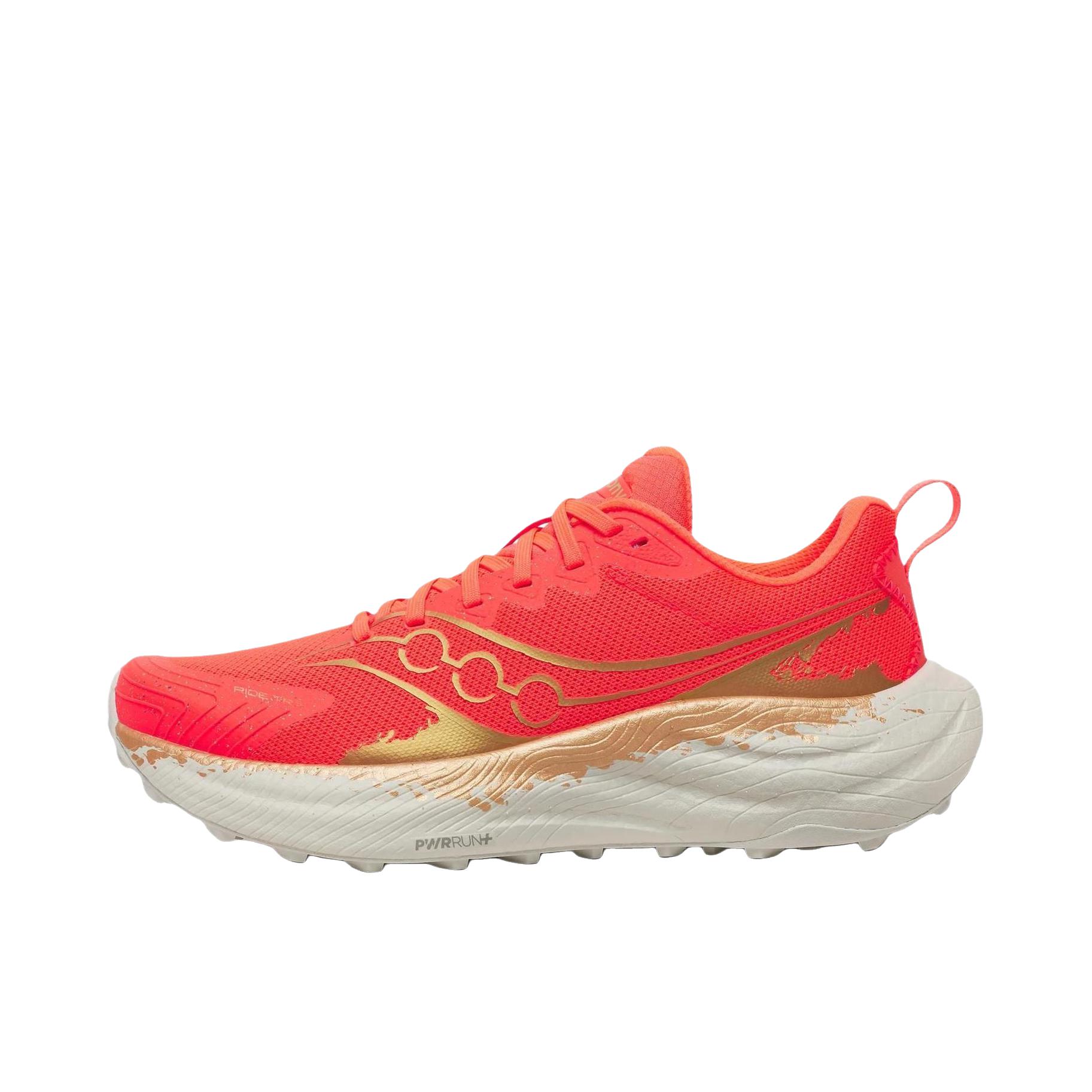 推荐商品：Saucony/索康尼 Ride驭途 TR3 跑鞋 日常运动舒适百搭 番茄红/金色