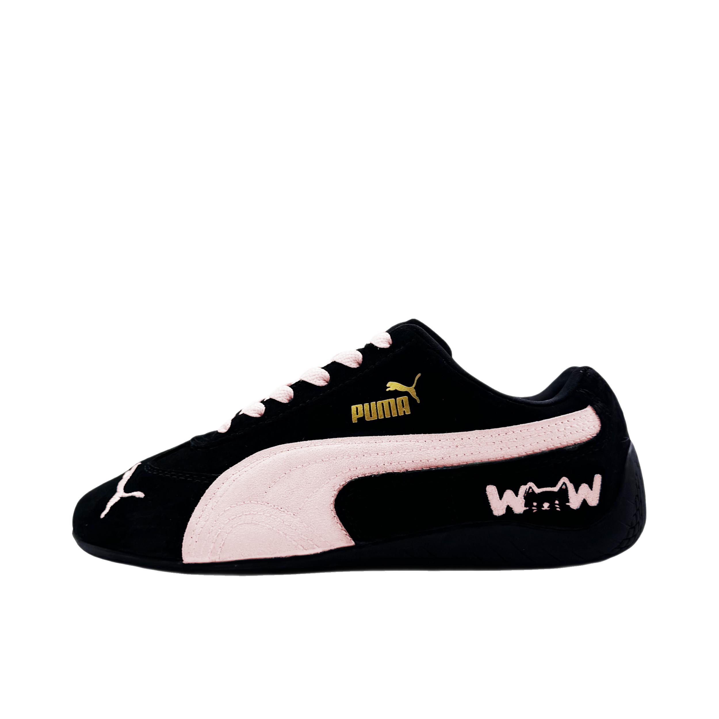 推荐商品：【定制球鞋】 Puma/彪马 Speedcat OG 运动休闲鞋 防滑耐磨低帮圆头系带复古百搭 黑粉喵语