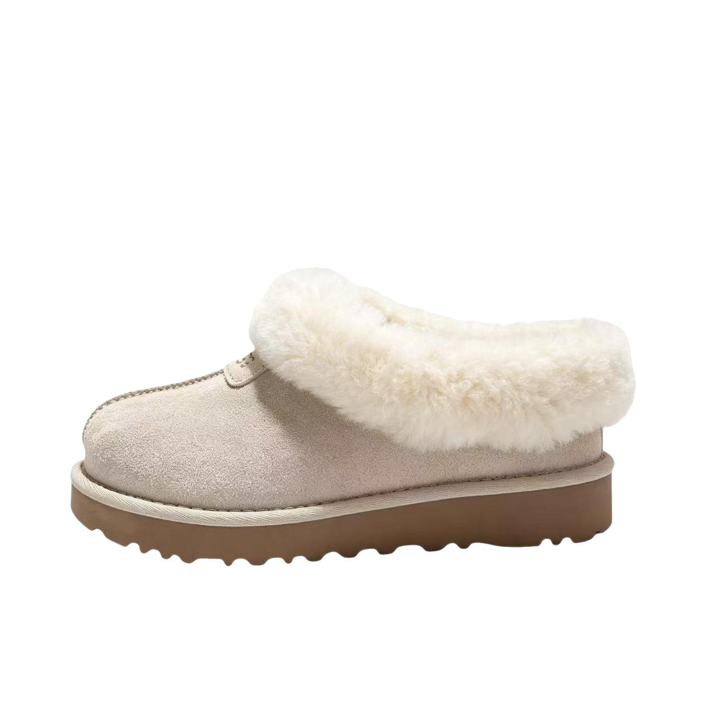 推荐商品：UGG Tazzette 塔茨特 轻便 短筒 平跟 加绒 圆头 包头 雪地靴 女款/月光白 